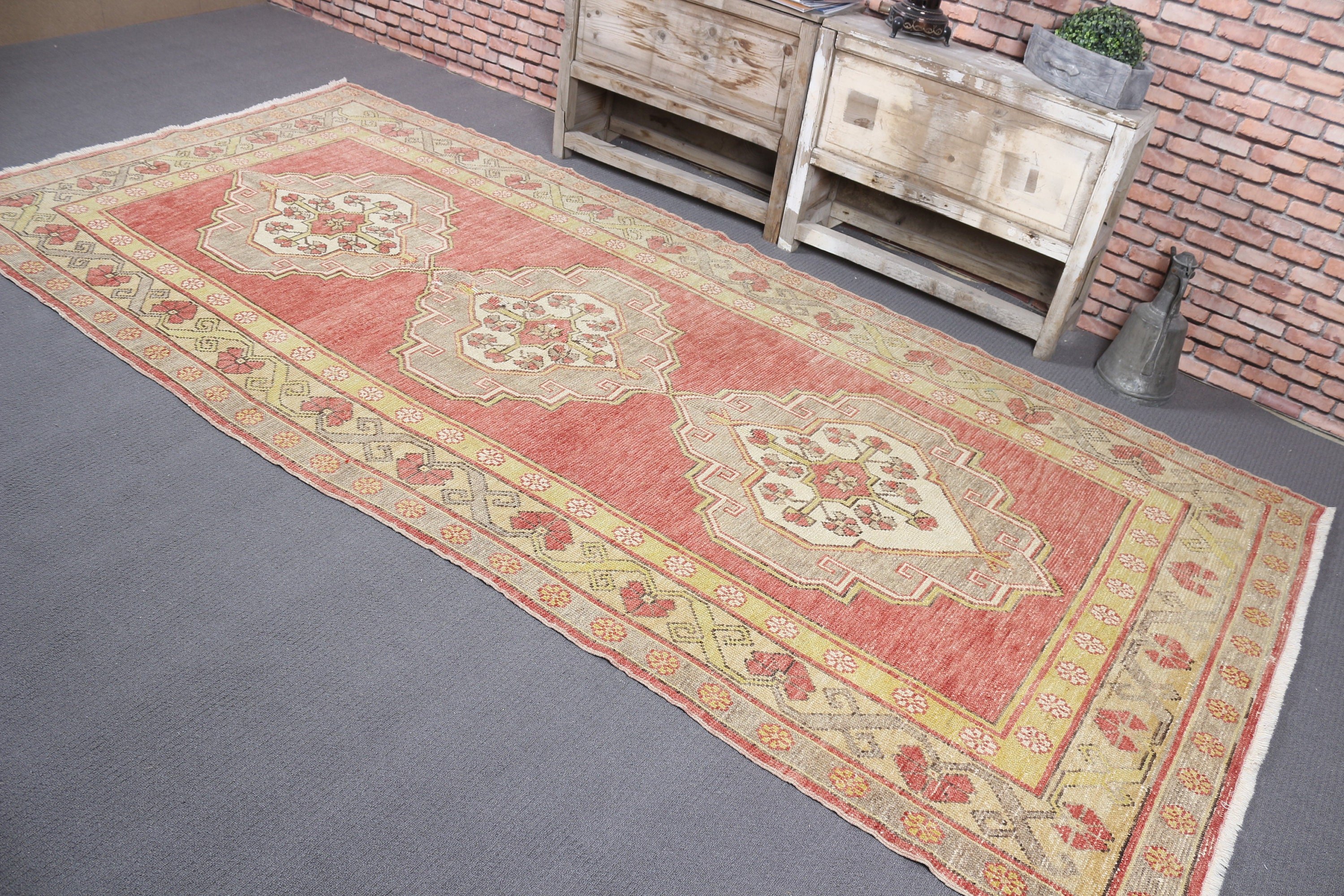 4.7x10.3 ft Large Rug, Vintage Rug, Salon Rugs, Living Room Rug, Turkish Rugs, Cute Rugs, Red Bedroom Rugs, Bedroom Rug, Anatolian Rug