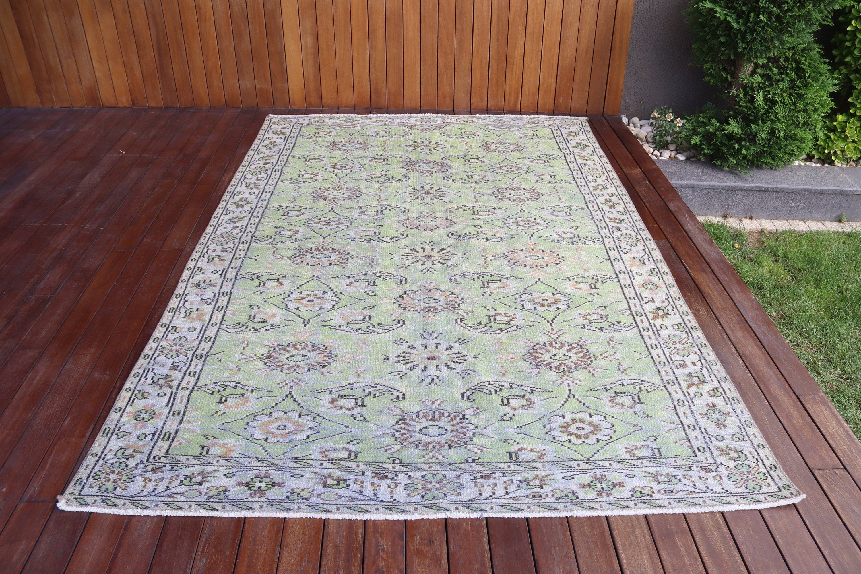 Lüks Halı, Yeşil Ev Dekorasyonu Halıları, Türk Halısı, Açıklama Halısı, Kabile Halısı, 5.7x8.9 ft Büyük Halı, Yatak Odası Halısı, Yemek Odası Halısı, Vintage Halı