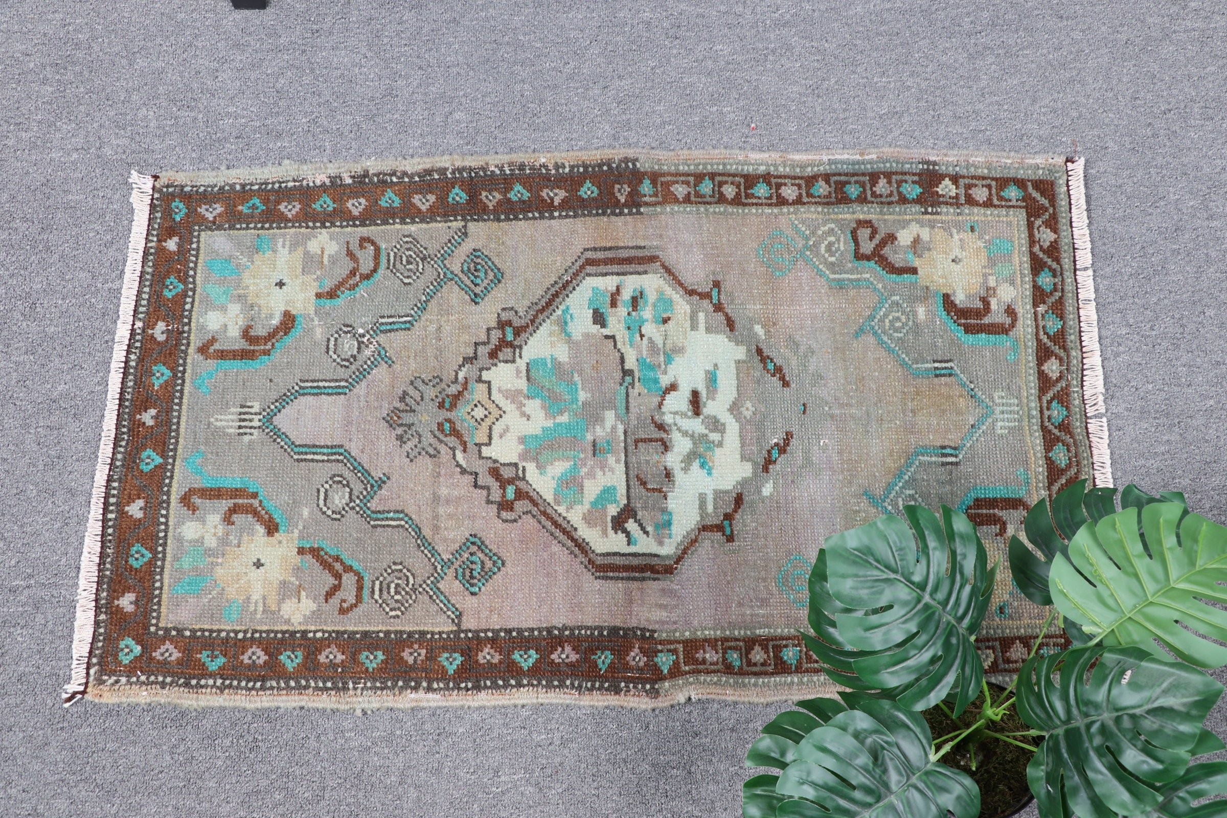 Oriental Rugs, 1.6x2.9 ft Small Rugs, Cool Rug, Nursery Rug, Turkish Rug, Rugs for Entry, Entry Rugs, Vintage Rug, Green Kitchen Rug