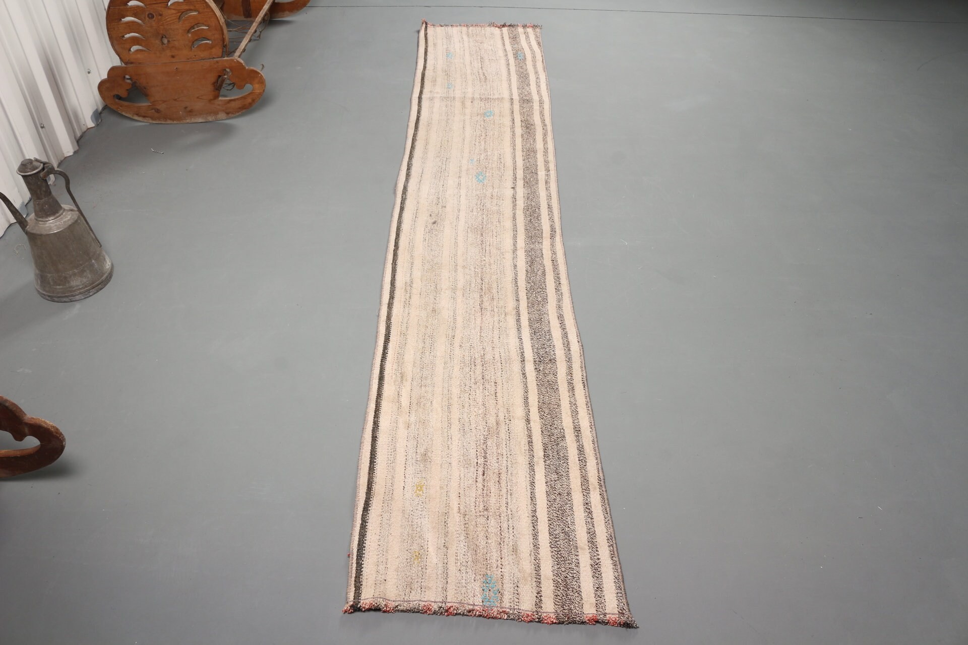 Koridor Halıları, Antika Halı, 1.6x8.6 ft Yolluk Halısı, Yurt Halısı, Kilim, Türk Halısı, Mutfak Halıları, Bej Yer Halısı, Vintage Halı, Ev Dekorasyonu Halısı