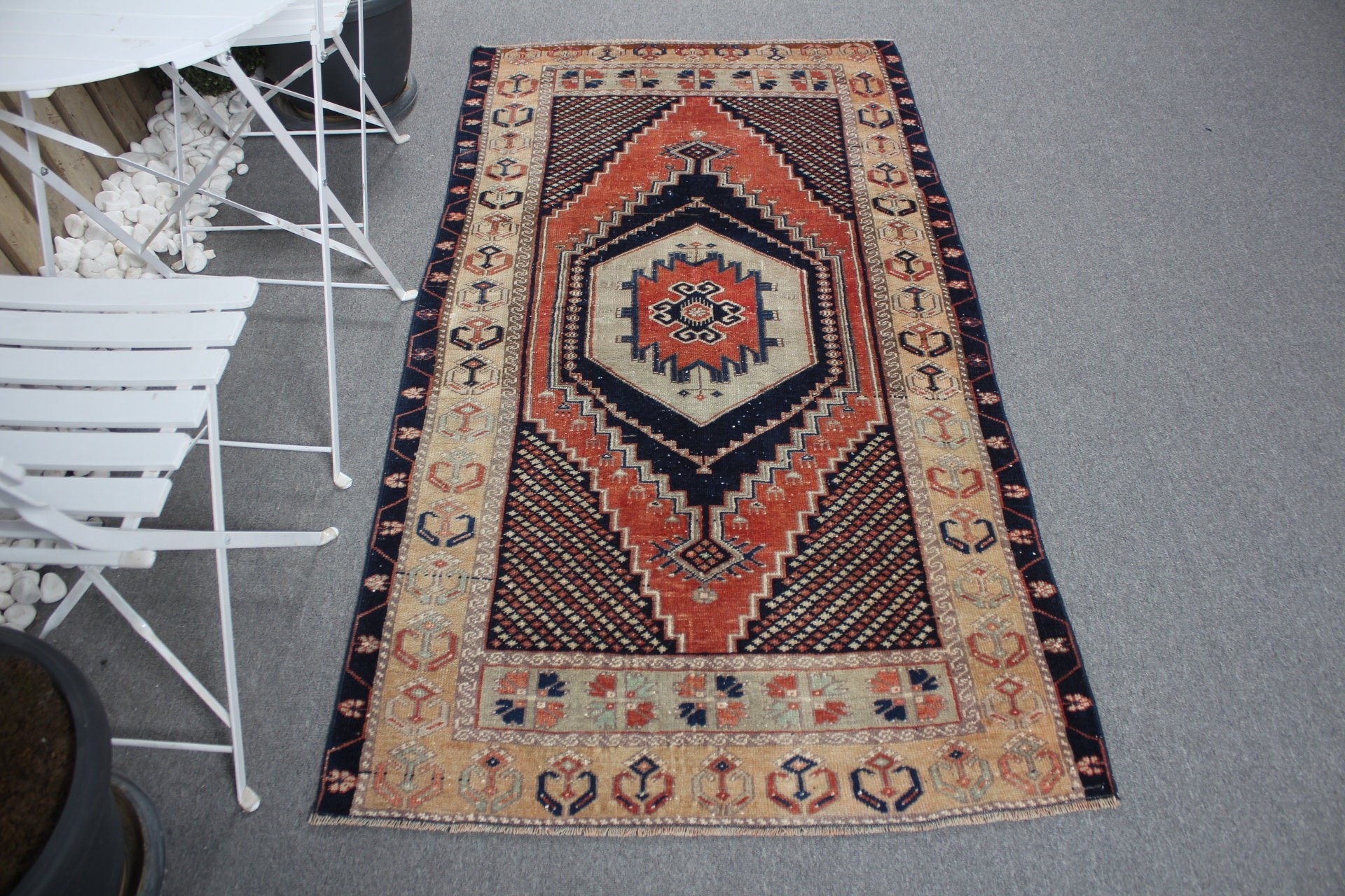 Oushak Rugs, Kitchen Rug, Nursery Rug, Vintage Rugs, Turkish Rugs, Orange Kitchen Rug, Rugs for Entry, 3.2x6.2 ft Accent Rugs, Entry Rug