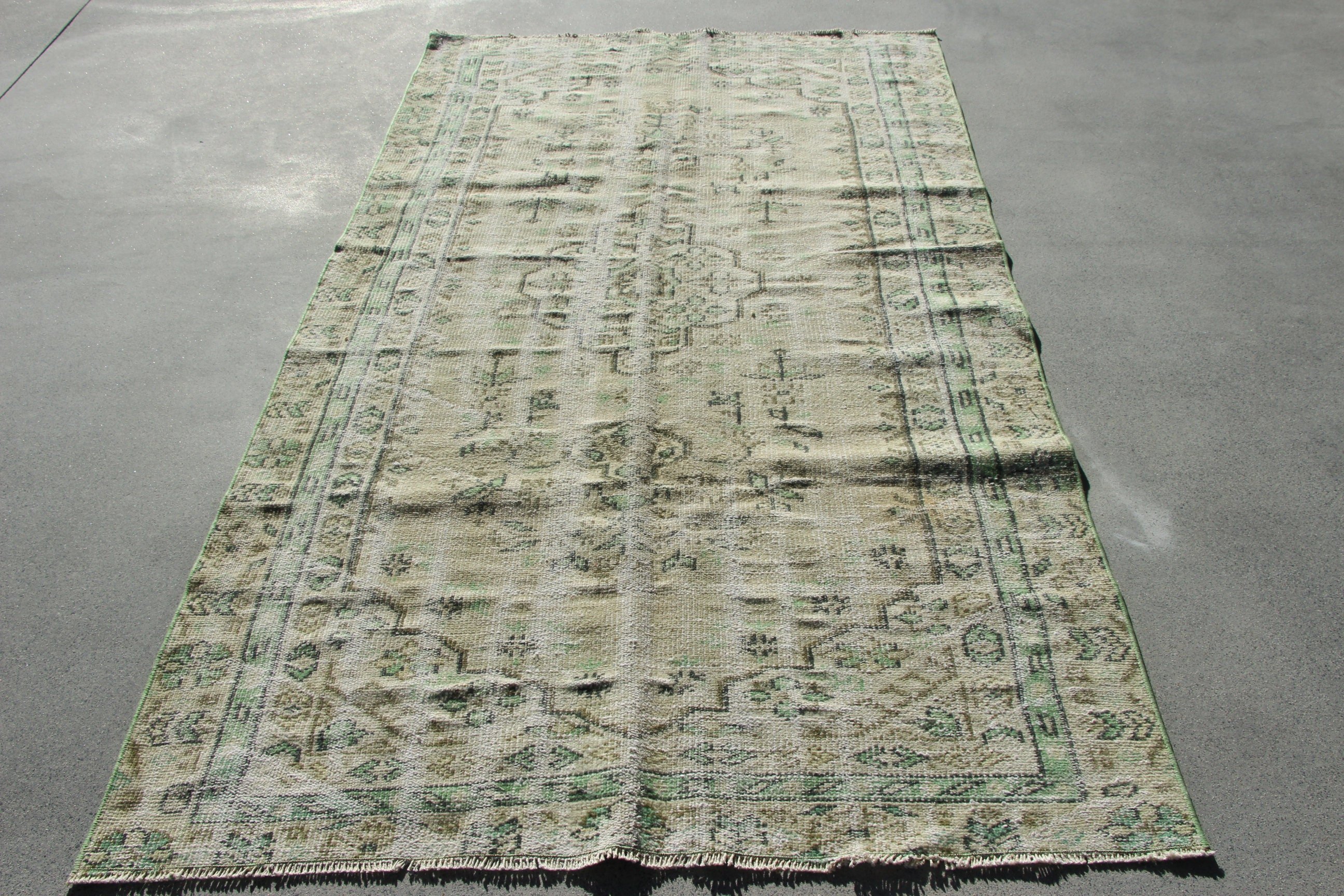 Oushak Bölge Halısı, Mutfak Halısı, Kahverengi Düz Dokuma Halılar, Nötr Halılar, Havalı Halılar, Vintage Halı, Yer Halıları, Türk Halıları, 4,4x8 ft Alan Halısı