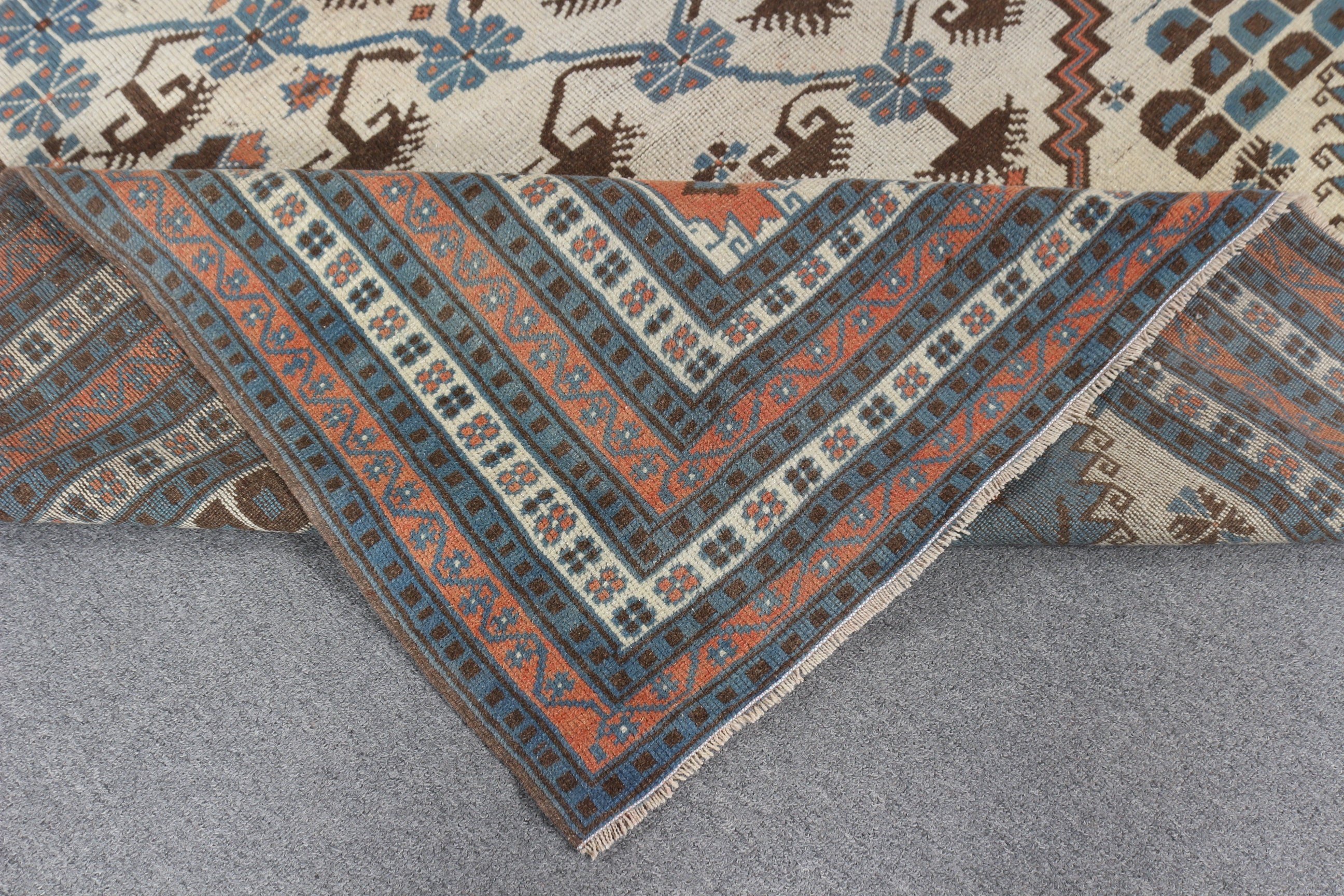 Büyük Boho Halıları, Vintage Halılar, Türk Halıları, 6.1x9.3 ft Büyük Halı, Bej Anadolu Halısı, Yatak Odası Halıları, Aztek Halısı, Yer Halıları, Anadolu Halıları