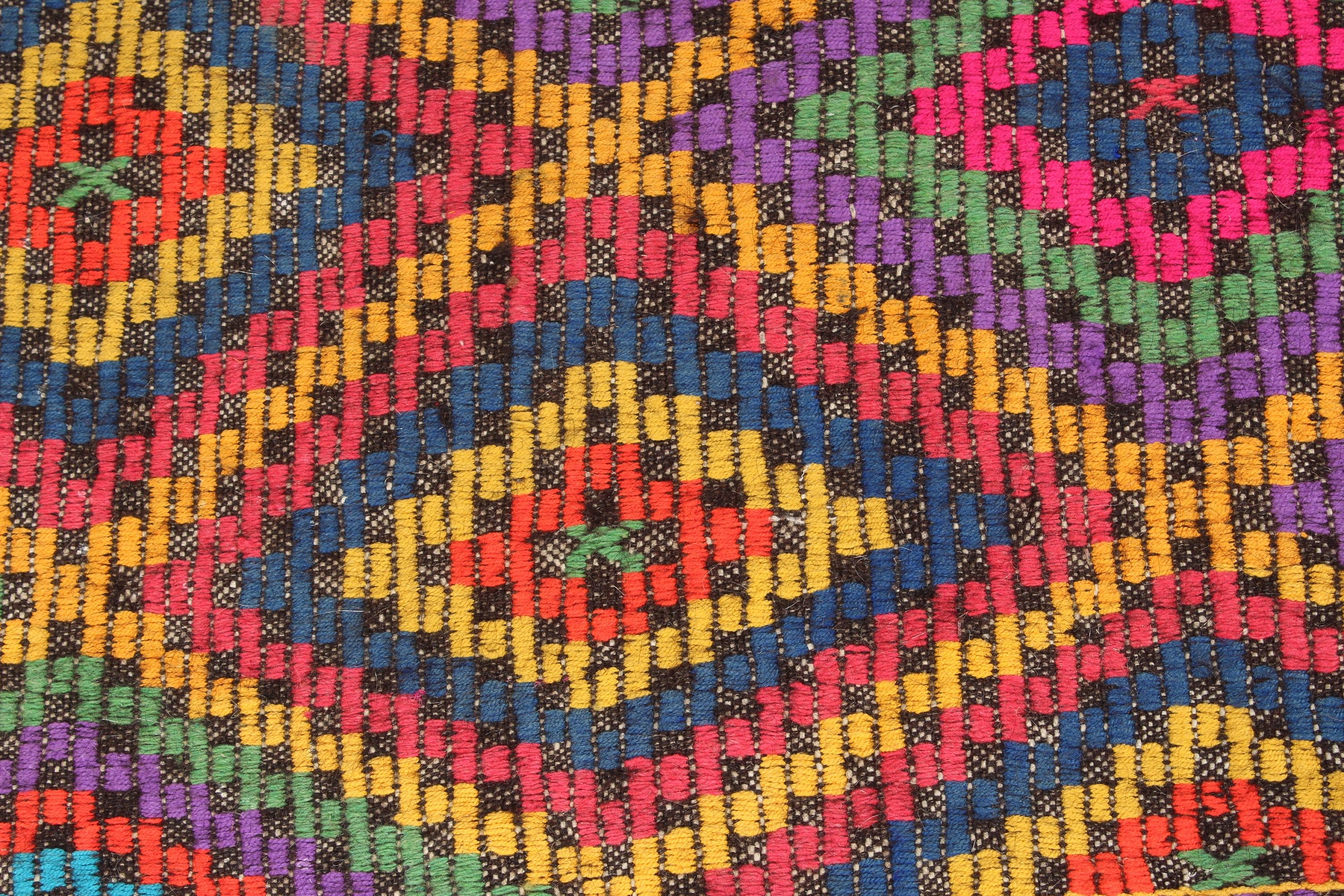 Düz Dokuma Halılar, Türk Halısı, Vintage Halılar, Oryantal Halı, 6,6x8,5 ft Büyük Halı, Gökkuşağı Ev Dekor Halısı, Kilim, Egzotik Halı, Büyük Oushak Halısı