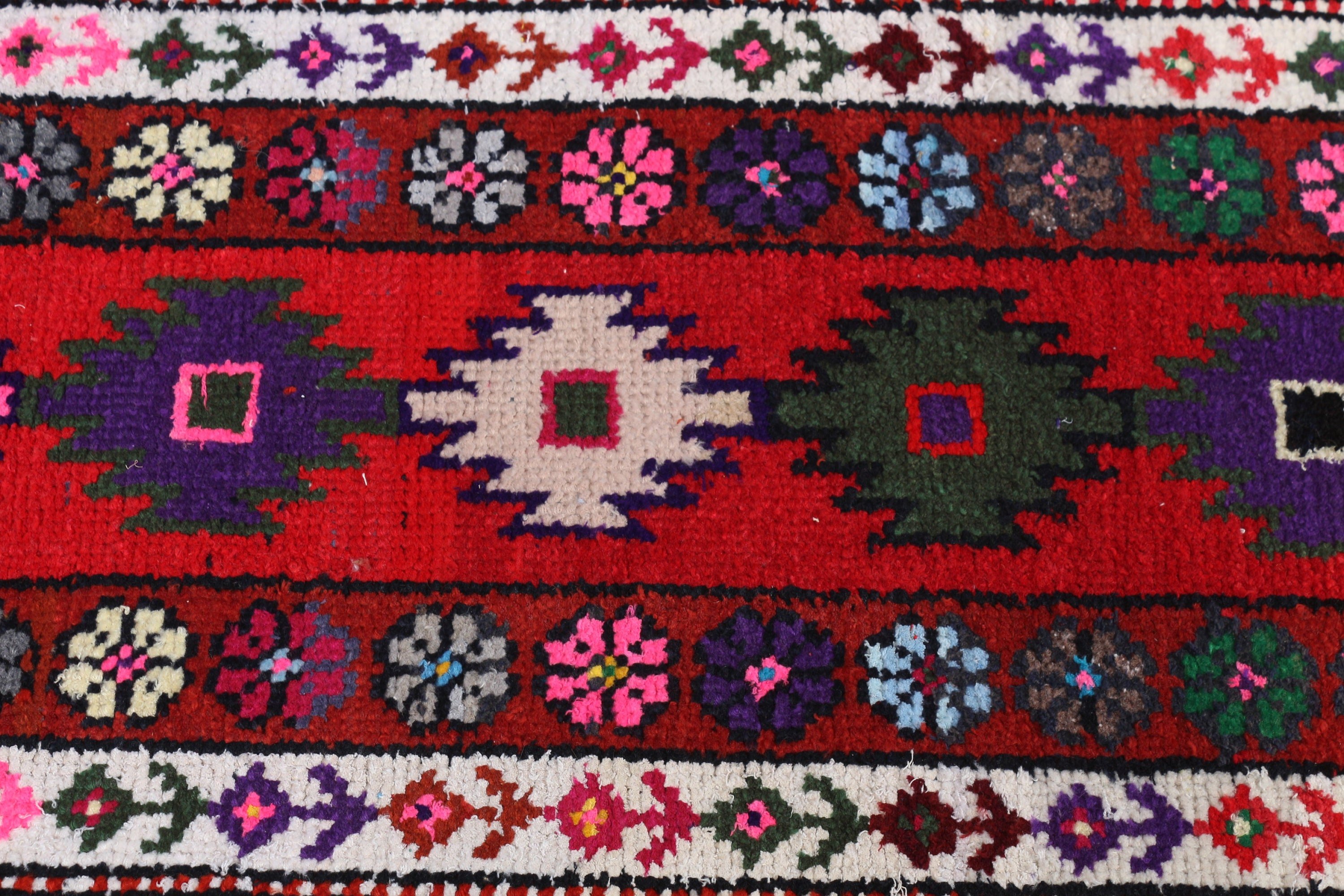 Vintage Halı, Runner Halıları, Yün Halı, Türk Halıları, Antika Halı, 2.1x9.2 ft Runner Halısı, Pembe Antika Halılar, Etnik Halılar, Koridor Halısı