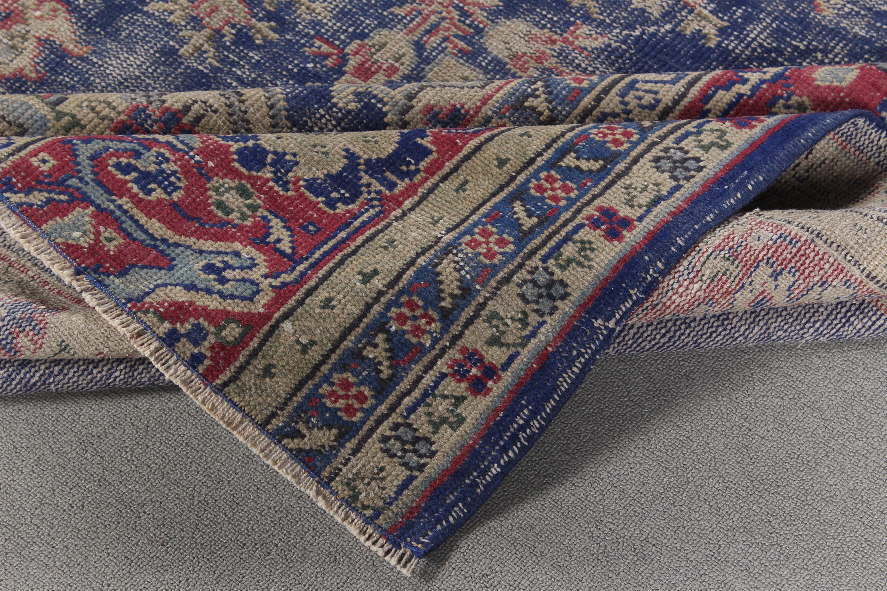 Mavi Nötr Halılar, Boho Halılar, Vintage Halılar, 8x8,5 ft Büyük Halı, Yemek Odası Halısı, Nötr Halılar, Tribal Halılar, Oturma Odası Halıları, Türk Halıları