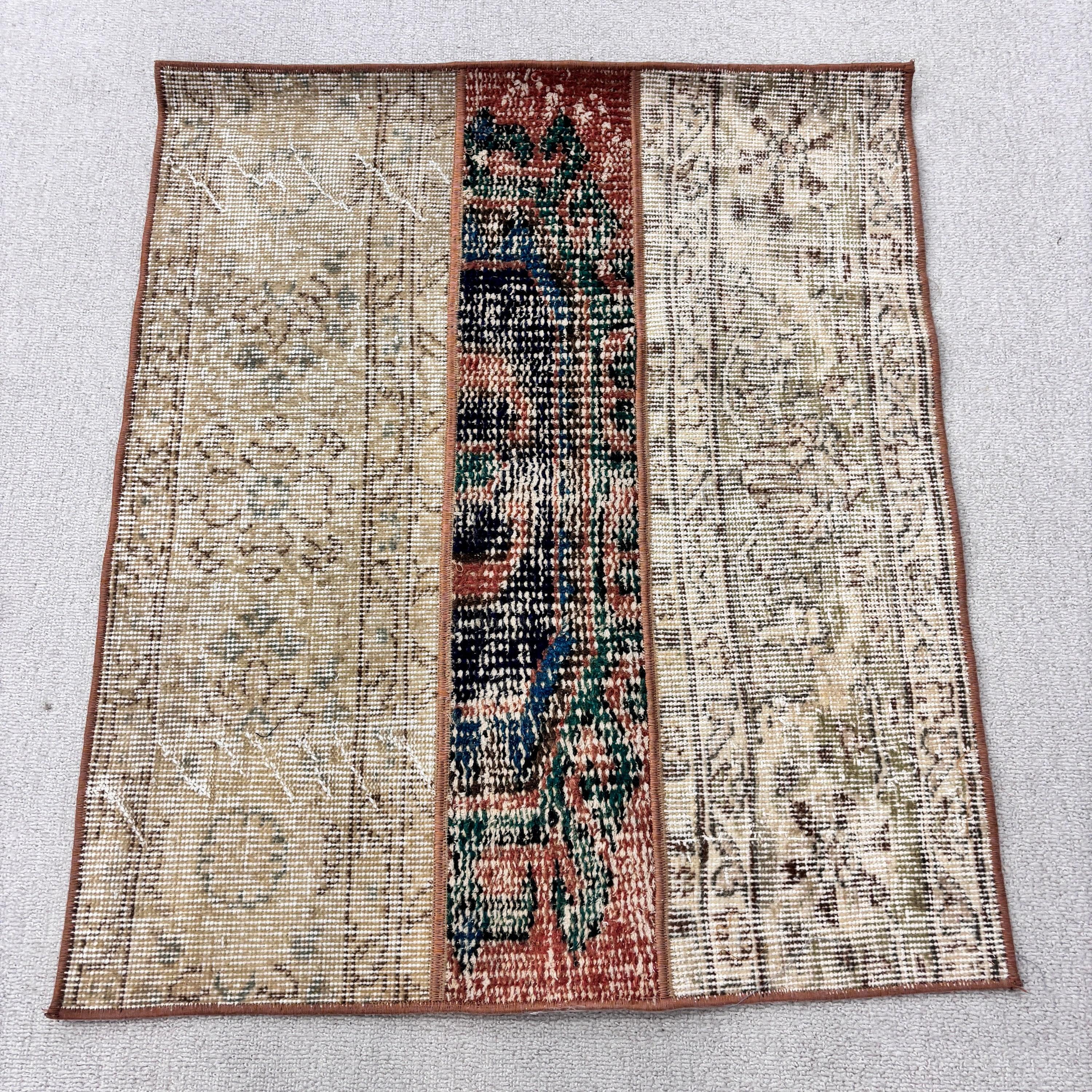 Entry Rug, Rugs for Car Mat, Anatolian Rug, Turkish Rugs, 2.4x2.7 ft Small Rugs, Vintage Rug, Kitchen Rug, Beige Statement Rug, Wool Rugs