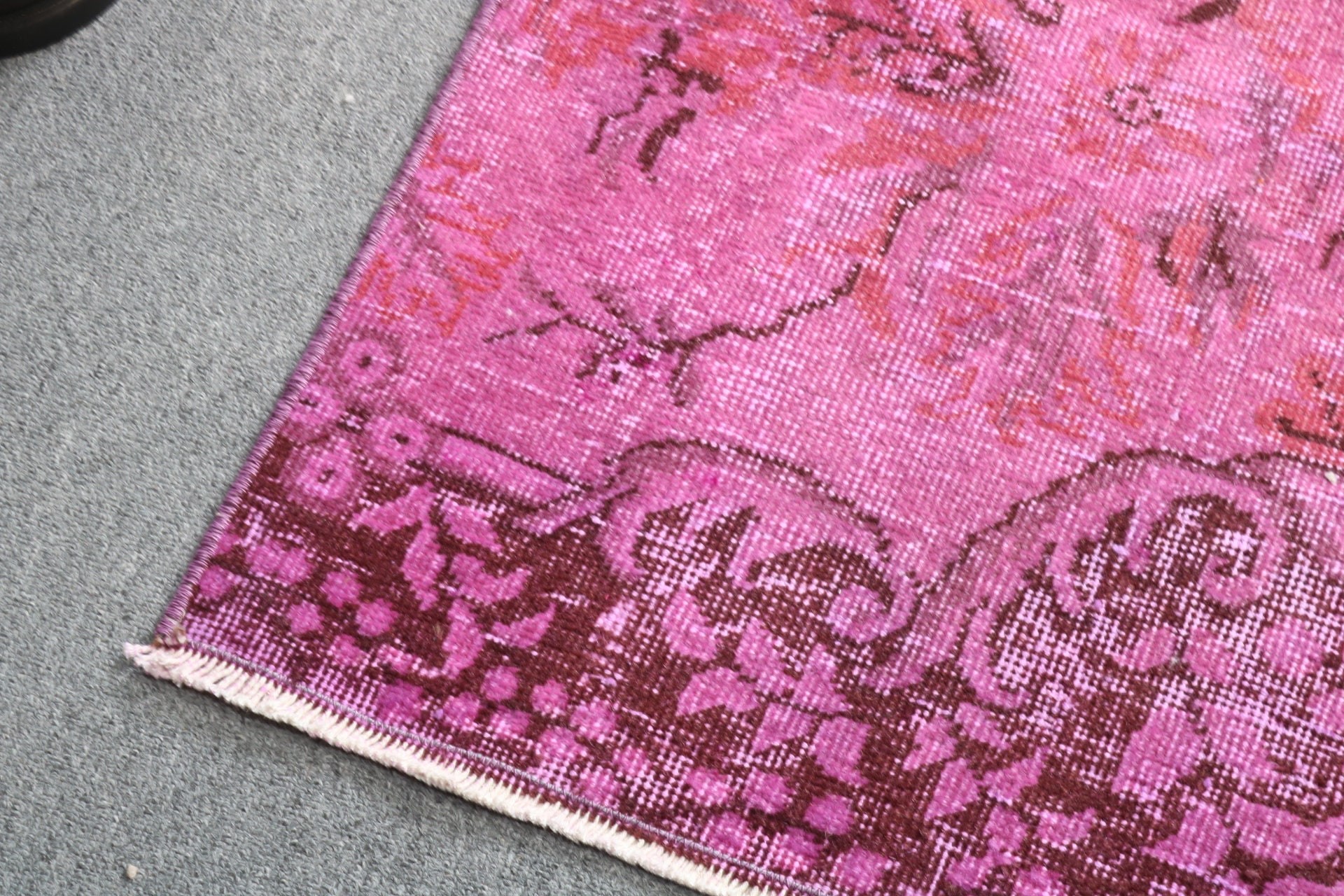 Exotic Rug, Turkish Rugs, 2x4.7 ft Small Rugs, Statement Rugs, Nursery Rugs, Pink Neutral Rugs, Oriental Rugs, Kitchen Rug, Vintage Rugs