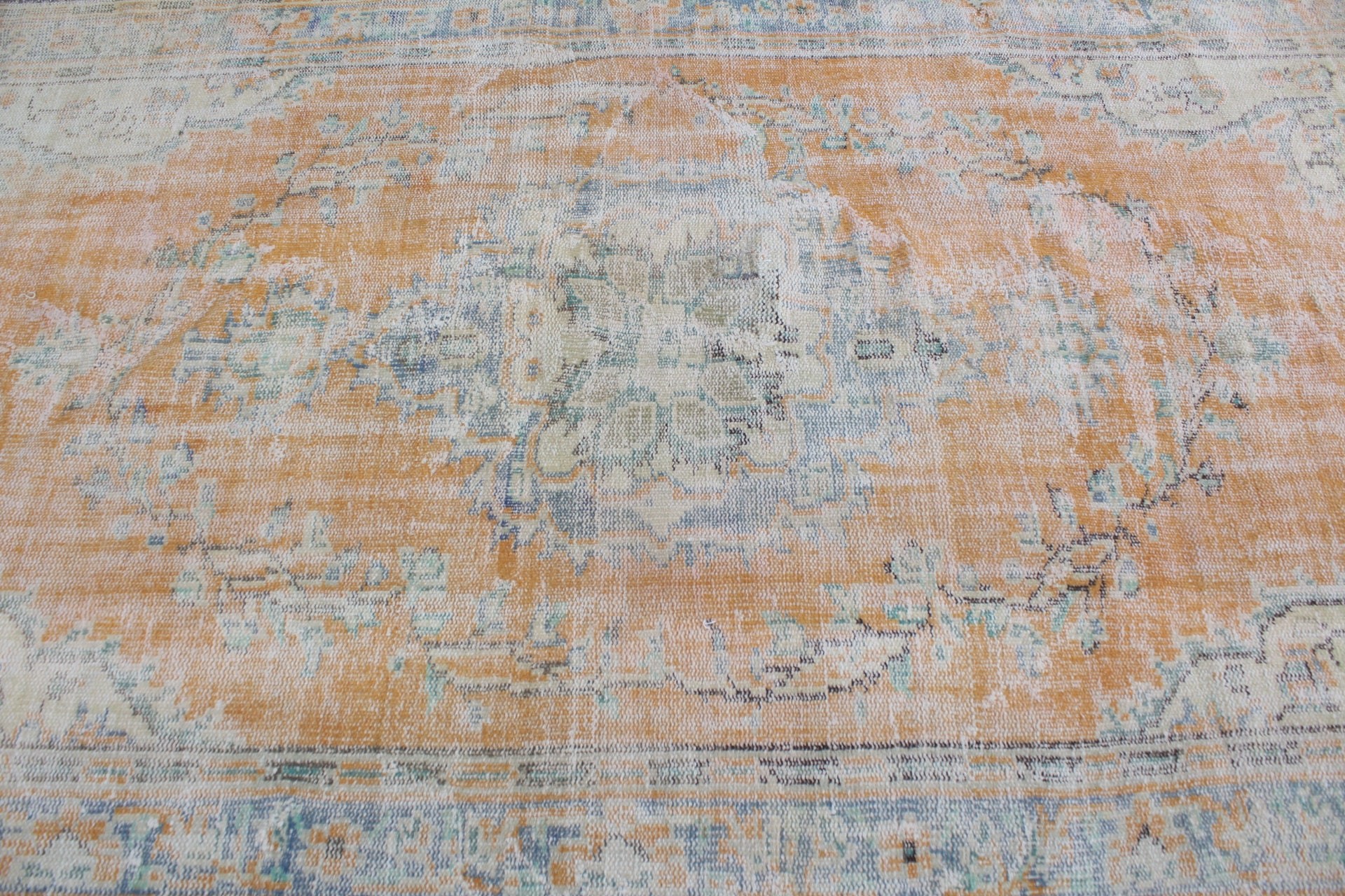 Oriental Rugs, Orange Home Decor Rug, 4.9x9.3 ft Large Rug, Vintage Rug, Living Room Rug, Turkish Rugs, Oushak Rug, Dining Room Rugs