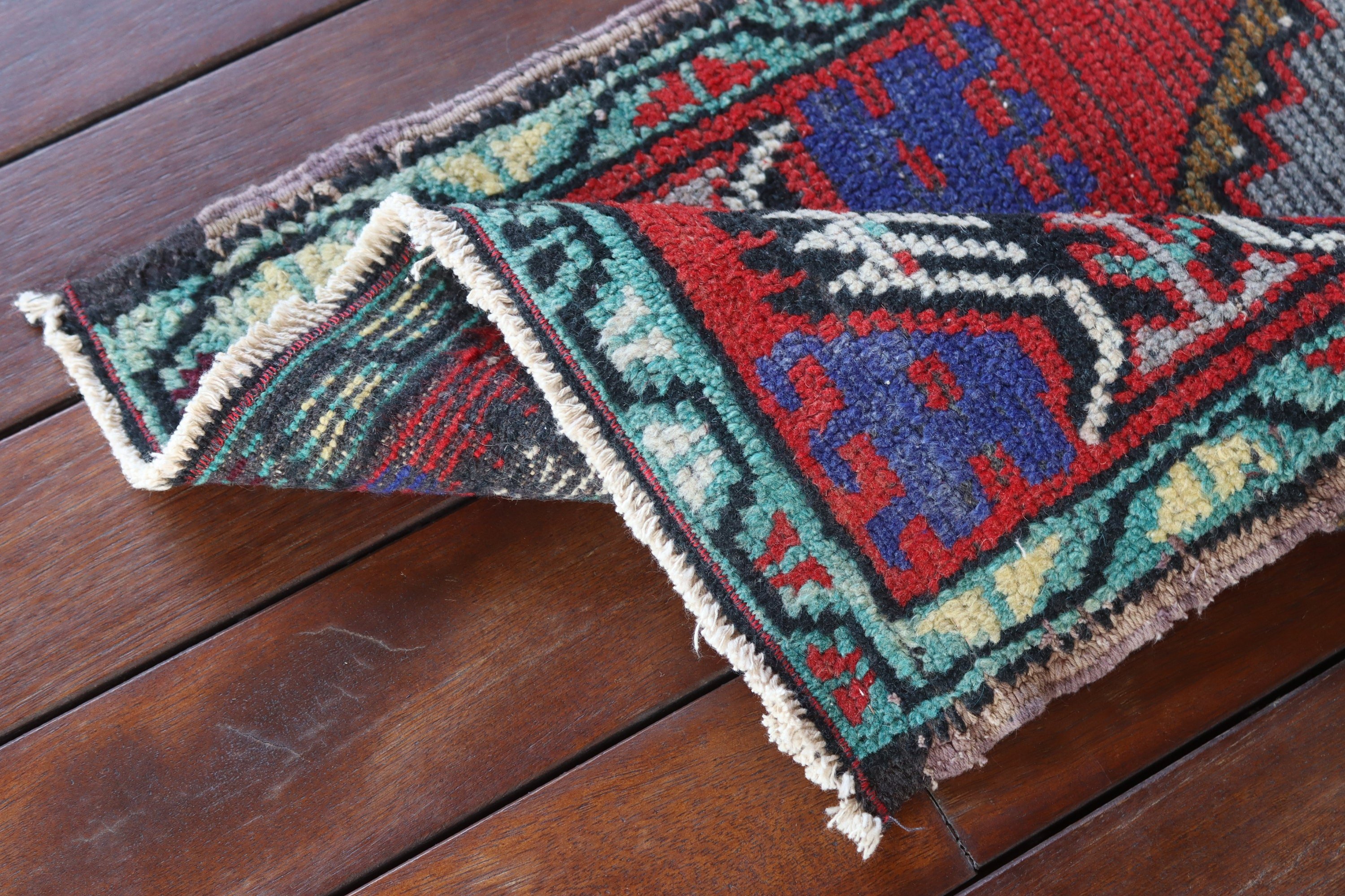 Artistic Rug, Vintage Rug, Red Cool Rug, 1.5x3.1 ft Small Rug, Turkish Rugs, Door Mat Rug, Small Area Rugs, Statement Rug