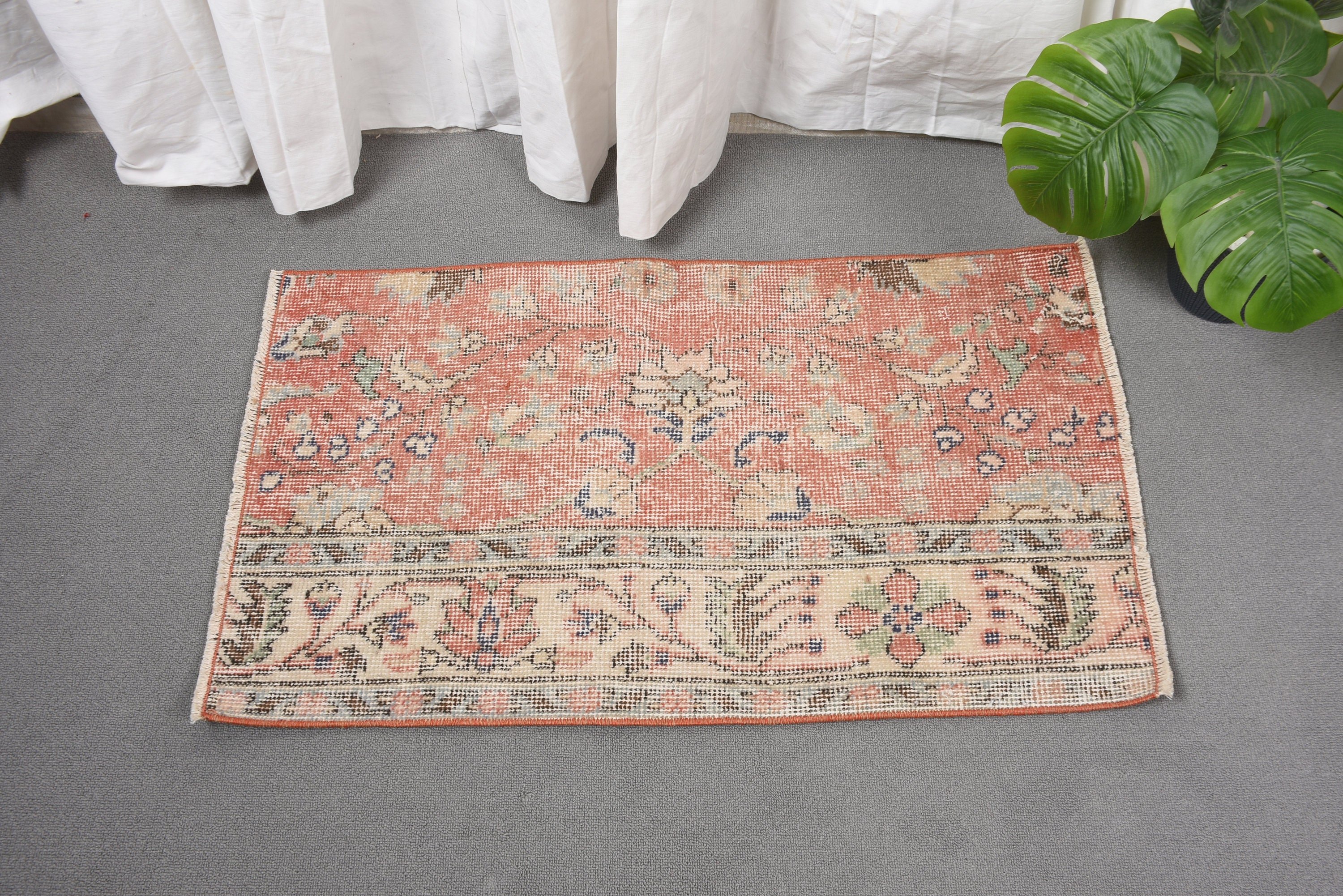 Orange Luxury Rug, Outdoor Rug, Vintage Rug, Turkish Rug, Flatweave Rug, Bathroom Rugs, Kitchen Rugs, 1.8x3.1 ft Small Rug, Nursery Rugs