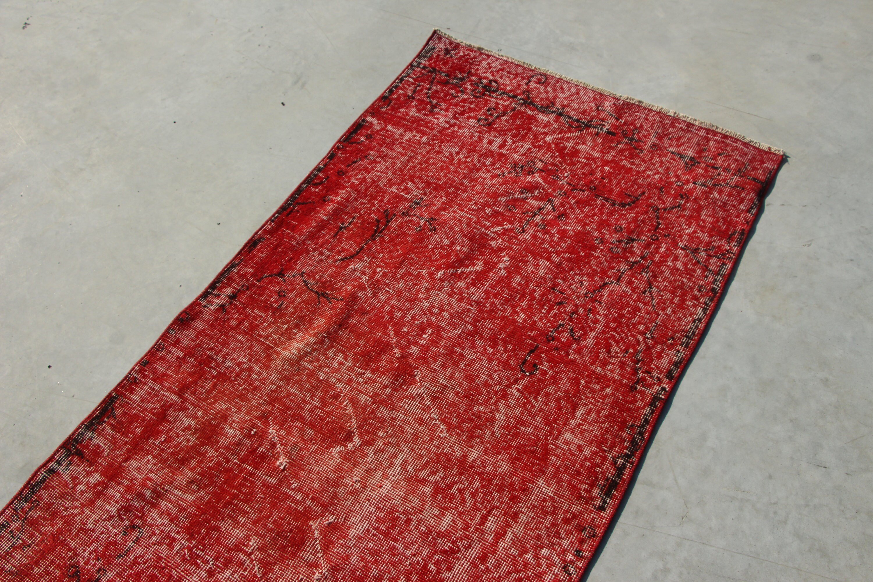 Moroccan Rug, Red Cool Rug, Abstract Rugs, Rugs for Bedroom, Kitchen Rugs, Nursery Rugs, Turkish Rug, Vintage Rugs, 2.9x6.7 ft Accent Rugs
