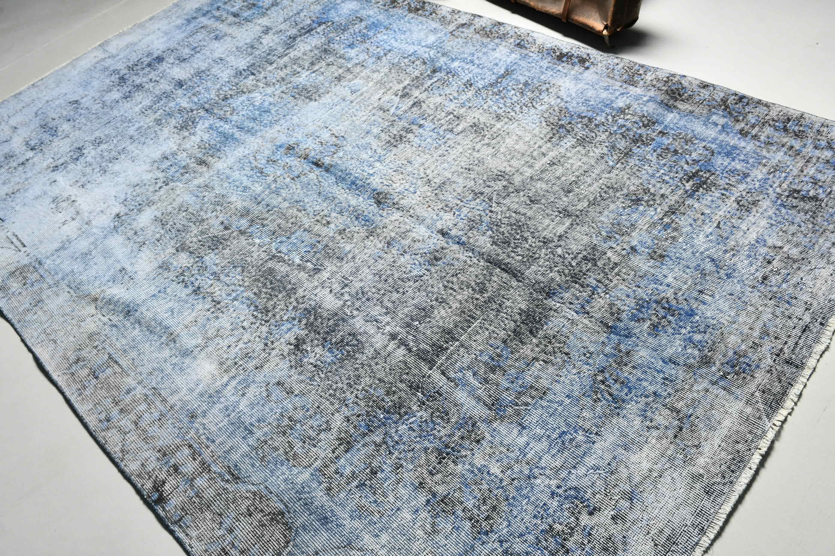 Kitchen Rugs, Blue Bedroom Rug, Aztec Rug, Anatolian Rug, Dining Room Rug, 6.7x10.4 ft Large Rug, Salon Rug, Turkish Rugs, Vintage Rug