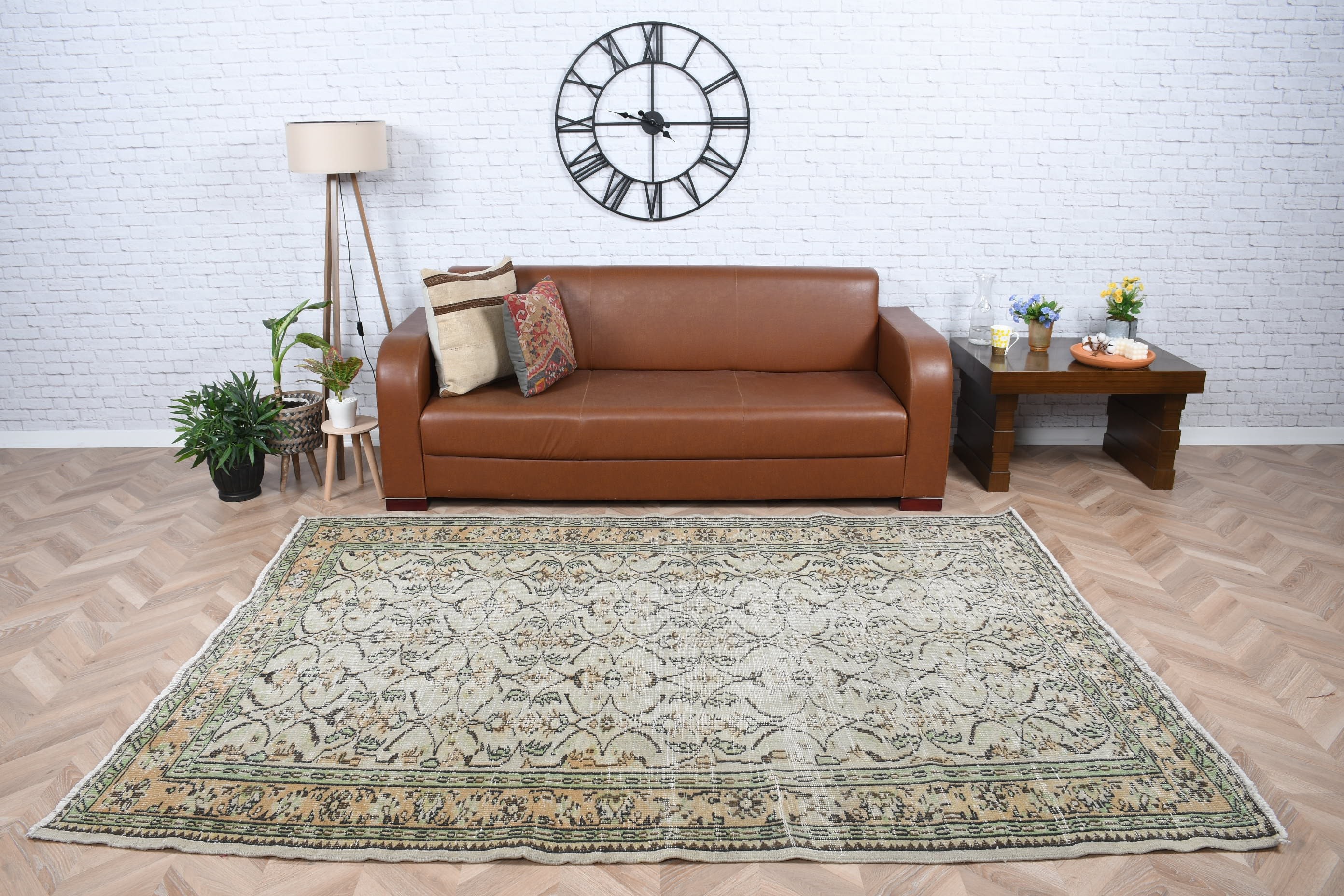 Türk Halısı, Vintage Halı, Göçebe Halısı, Yatak Odası Halıları, Antika Halılar, Yemek Odası Halısı, Oryantal Halı, Bej 5.8x8.2 ft Büyük Halı