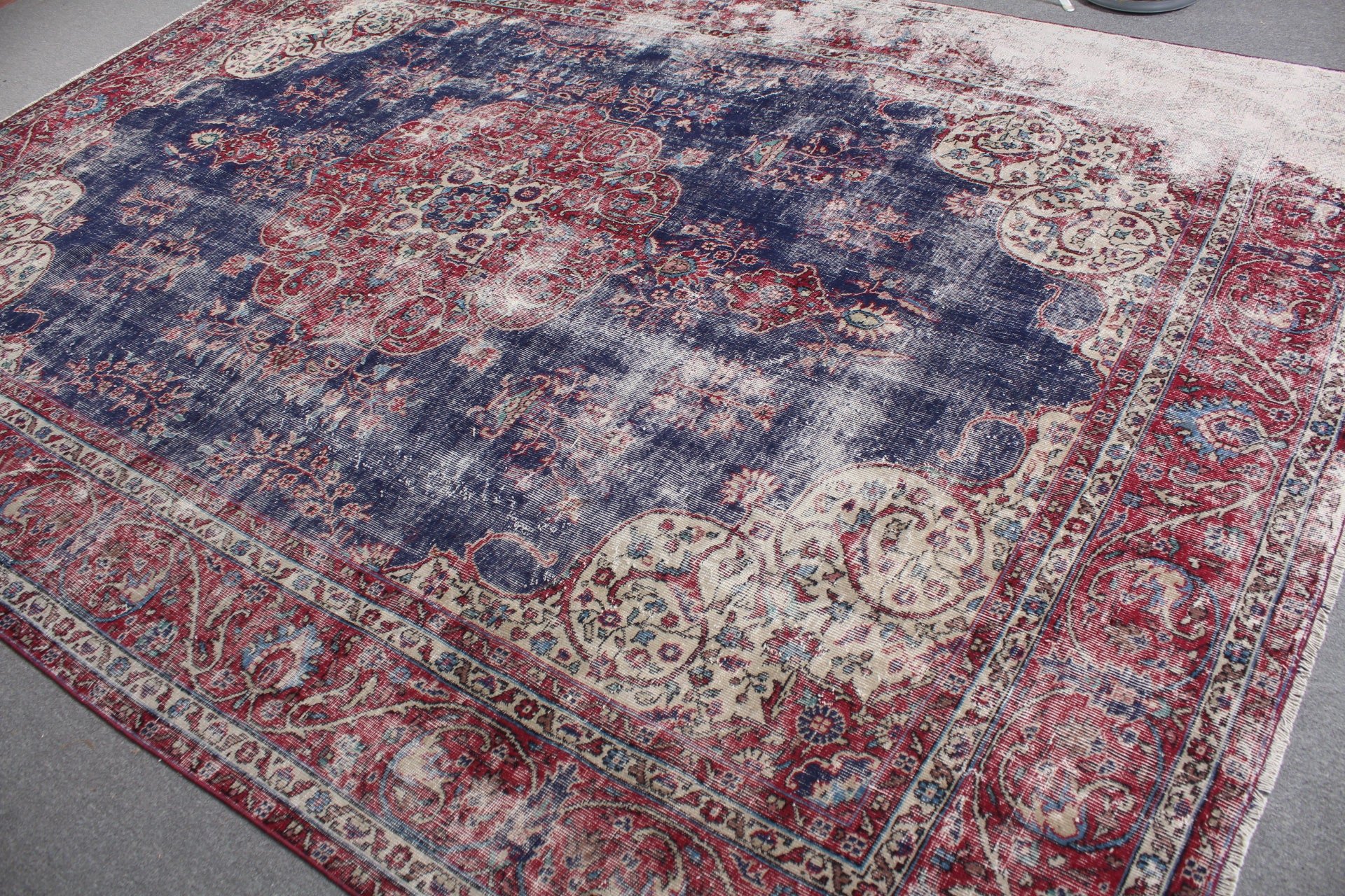 8.3x11.5 ft Büyük Boy Halı, Yatak Odası Halıları, Özel Halılar, Vintage Halı, Mavi Oryantal Halılar, Oushak Halı, Yemek Odası Halıları, Türk Halıları, Salon Halısı