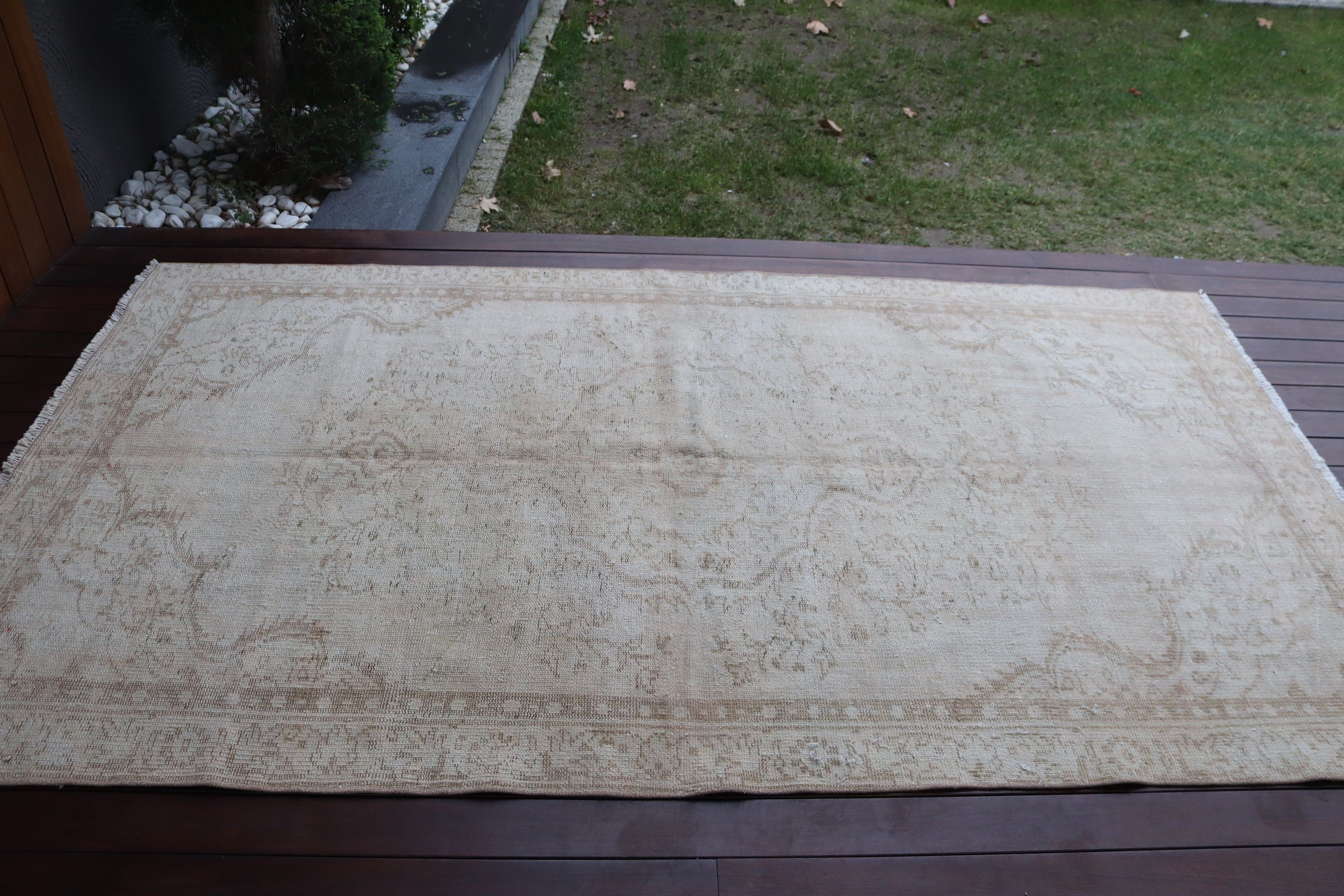 Nursery Rug, 4.6x8.2 ft Area Rug, Neutral Rugs, Floor Rugs, Turkish Rugs, Beige Oushak Rug, Rugs for Bedroom, Oushak Rugs, Vintage Rug