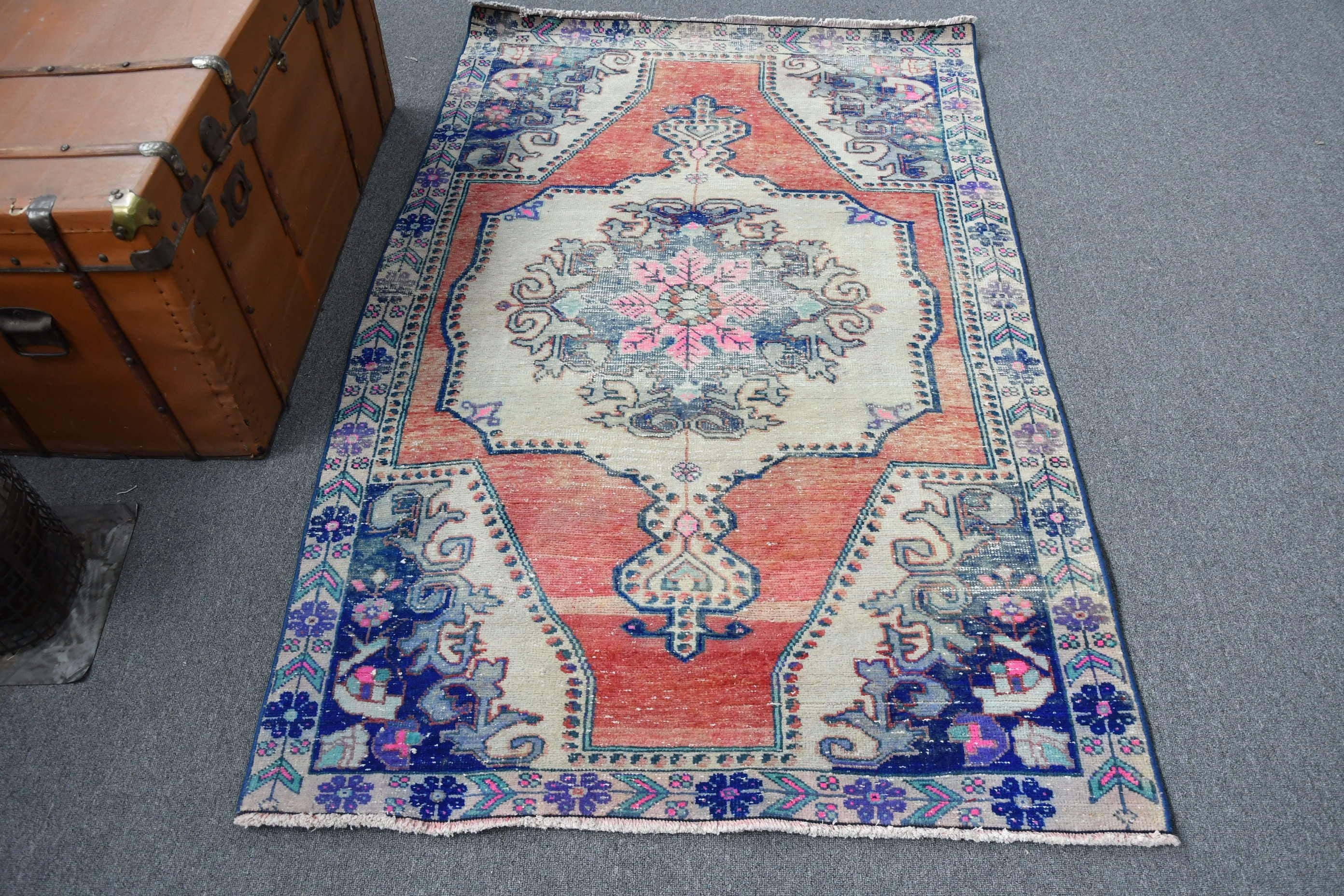 Oriental Rug, 3.8x5.9 ft Accent Rugs, Turkish Rugs, Home Decor Rug, Entry Rug, Boho Rug, Bedroom Rugs, Rugs for Nursery, Vintage Rug