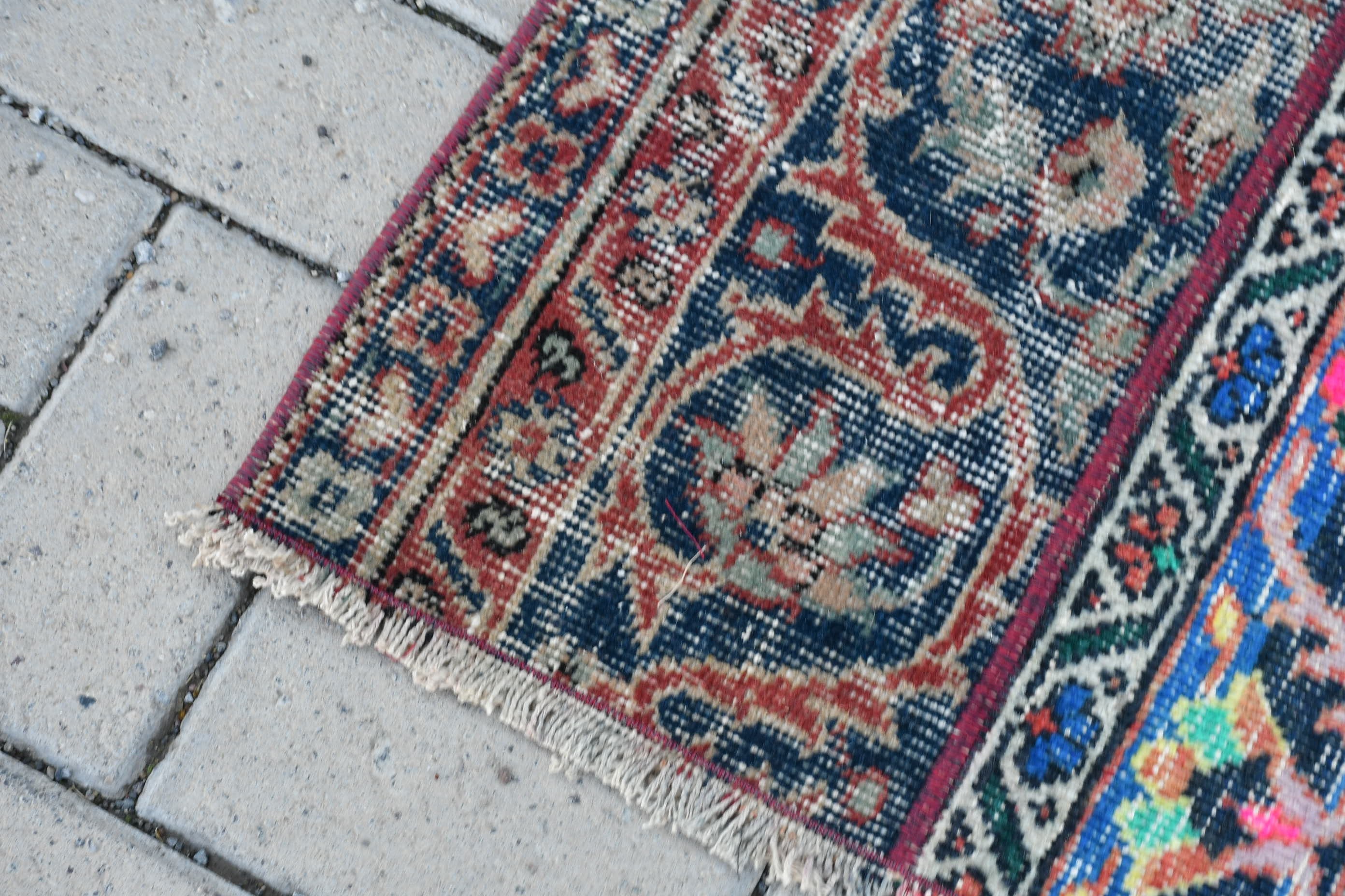 2.3x2.8 ft Small Rug, Oushak Rug, Rugs for Entry, Blue Wool Rugs, Bath Rug, Bedroom Rug, Oriental Rugs, Vintage Rug, Turkish Rug, Dorm Rug