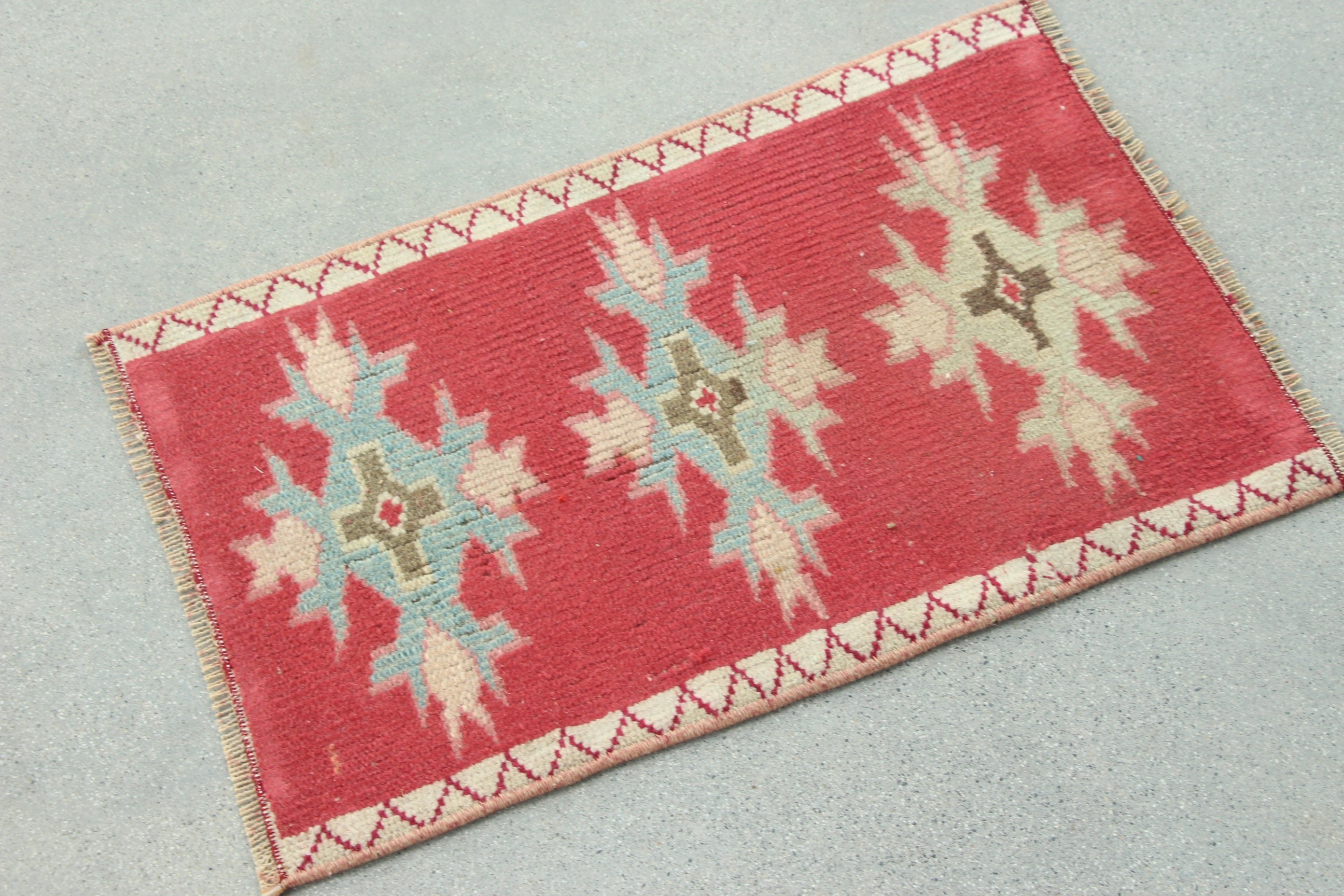 1.4x2.1 ft Small Rugs, Vintage Rug, Turkish Rug, Cool Rugs, Small Vintage Rug, Red Moroccan Rugs, Home Decor Rugs, Bohemian Rug, Entry Rugs