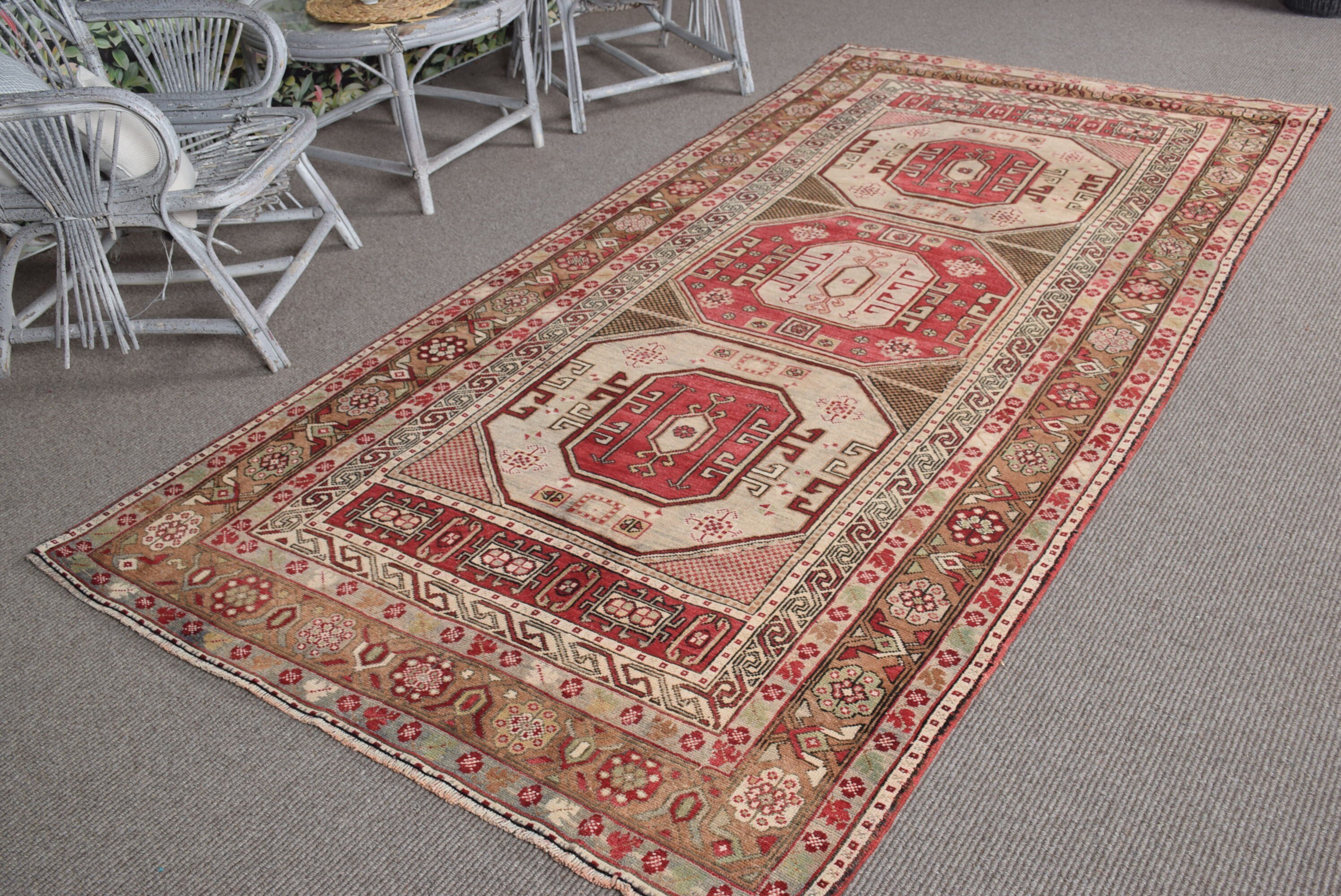 Vintage Rugs, Cool Rug, 4.6x9.6 ft Large Rug, Red Oriental Rug, Living Room Rug, Bedroom Rug, Natural Rug, Oriental Rugs, Turkish Rugs