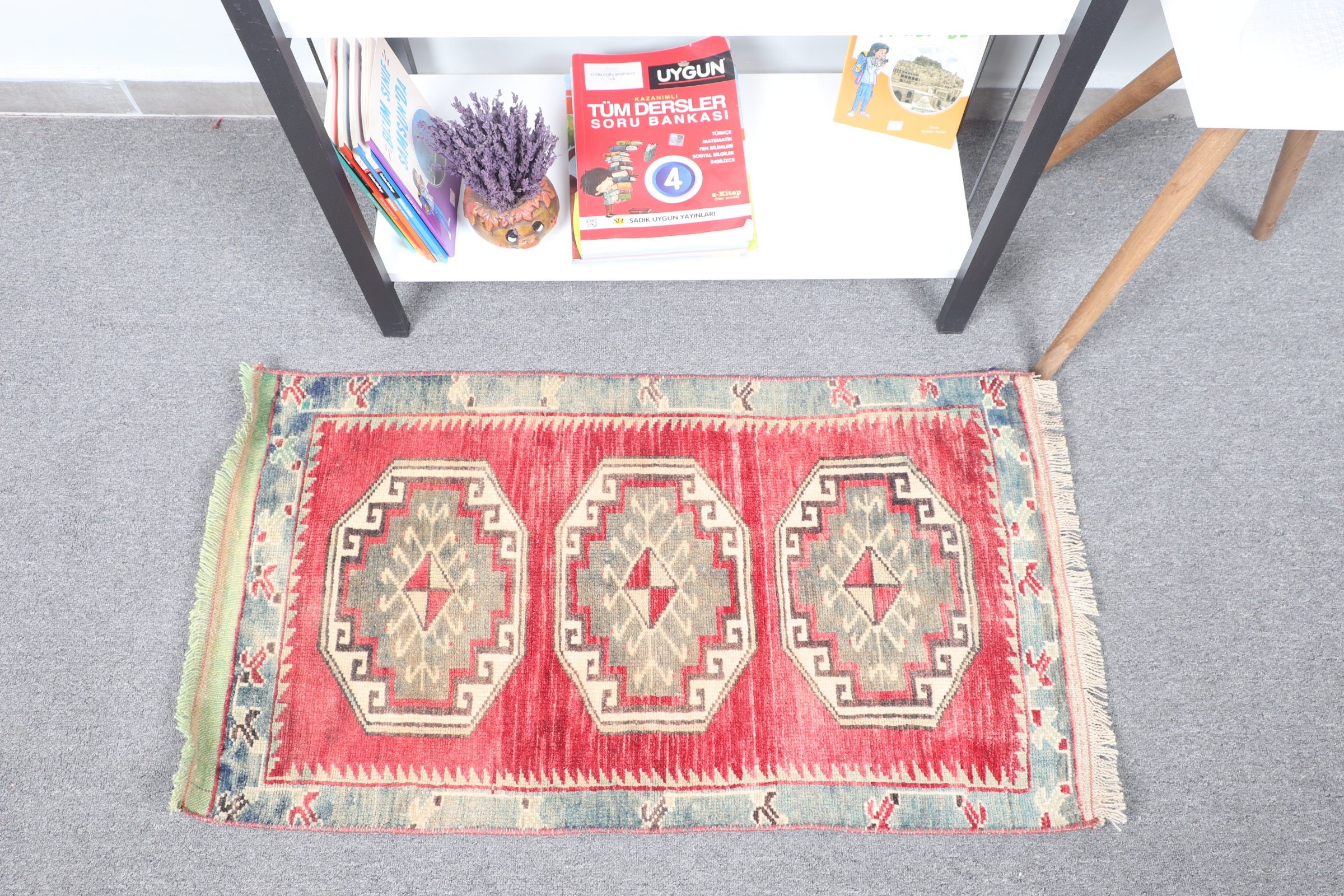 1.7x3.1 ft Small Rugs, Red Home Decor Rug, Rugs for Bath, Kitchen Rug, Turkish Rug, Bedroom Rug, Car Mat Rug, Vintage Rugs