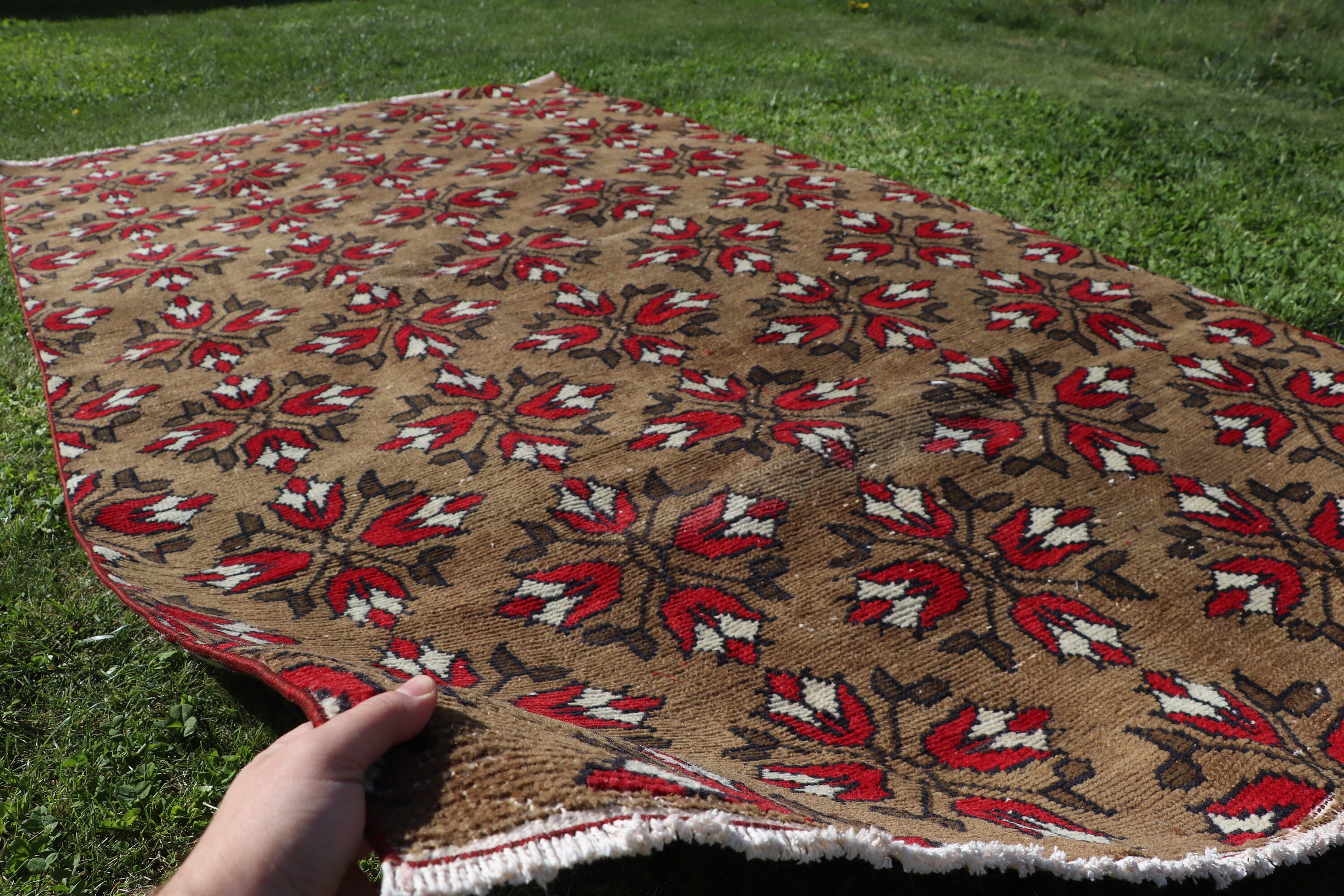 Handwoven Rugs, Brown Antique Rugs, Turkish Rugs, 4.8x8.8 ft Large Rug, Floor Rugs, Large Oushak Rug, Dining Room Rug, Vintage Rug