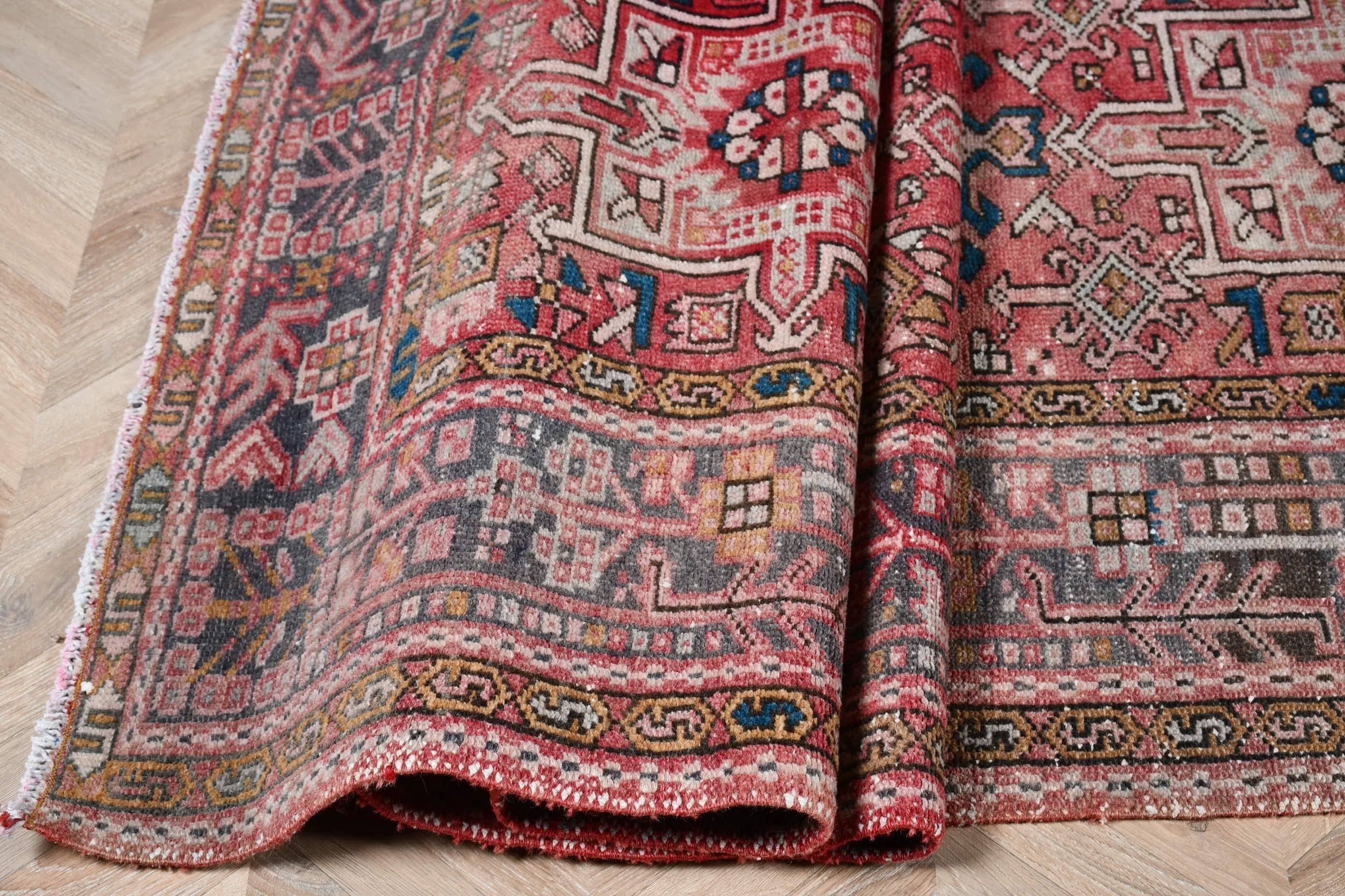 Turkish Rug, Anatolian Rug, 3.9x14.5 ft Runner Rugs, Wool Rug, Pink Oriental Rug, Stair Rugs, Vintage Rugs, Corridor Rugs, Rugs for Runner