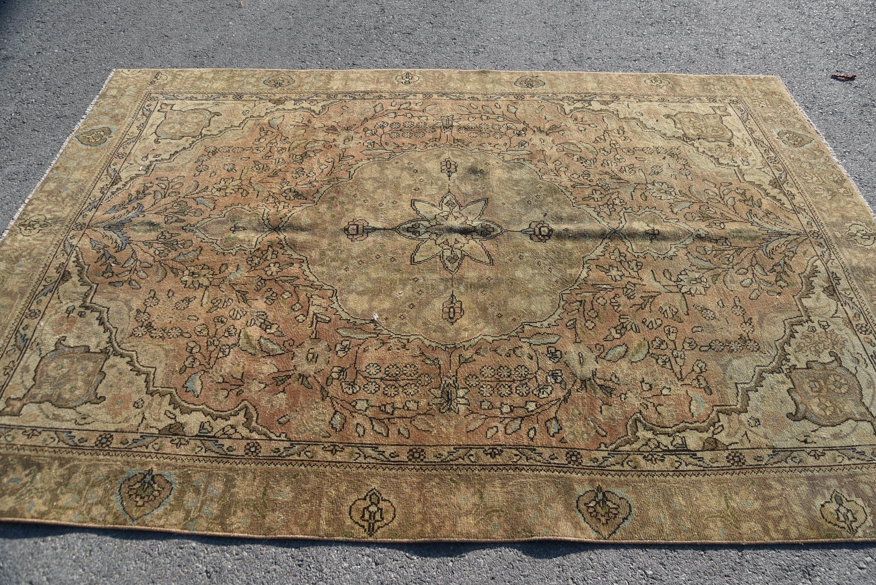 Vintage Halı, Salon Halıları, Eski Halı, Yemek Odası Halıları, Türk Halısı, Yemek Odası Halıları, 5.9x8.8 ft Büyük Halı, Ev Dekorasyonu Halısı, Renkli Halı