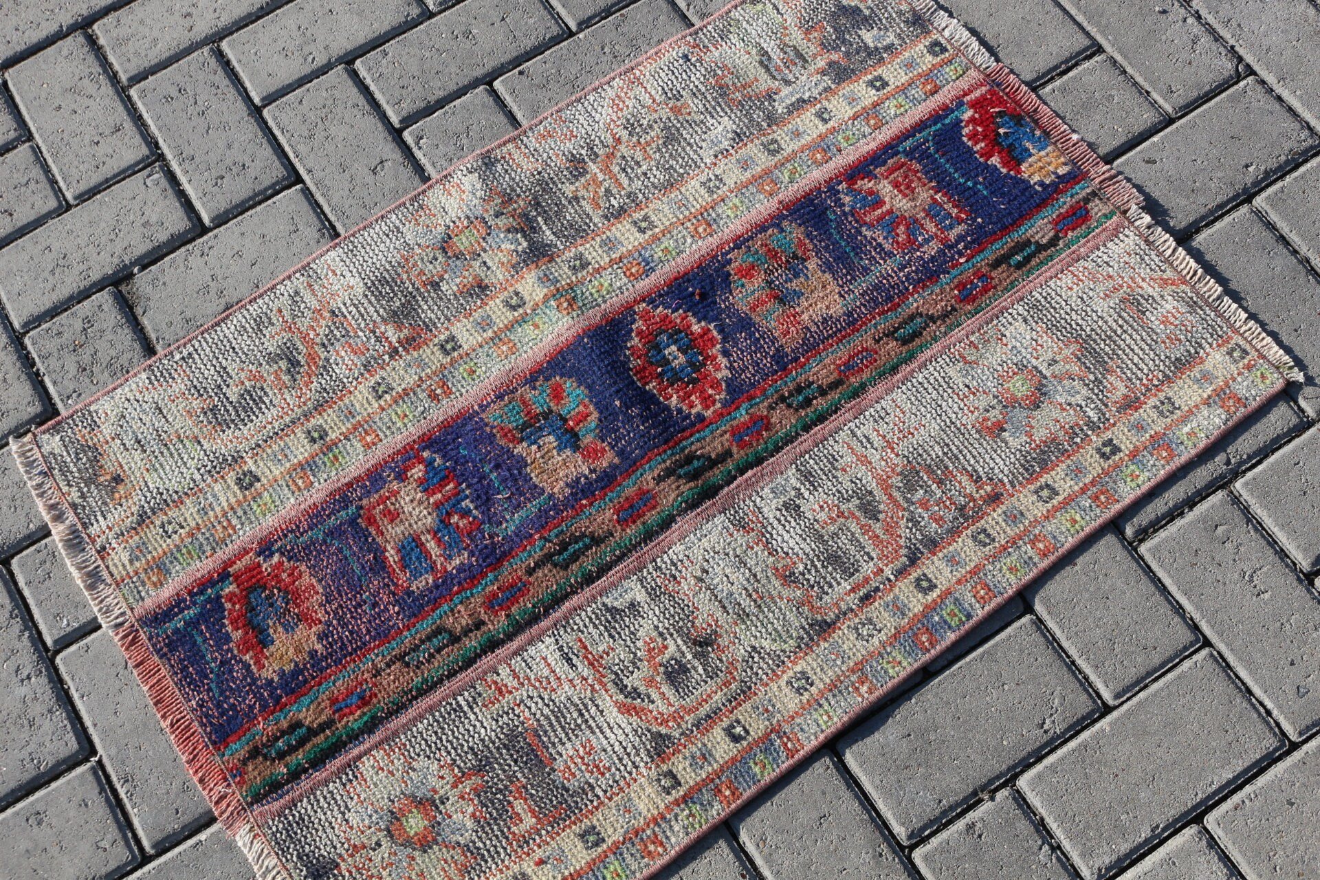 Blue  2x3 ft Small Rug, Wool Rug, Nursery Rugs, Vintage Rug, Rugs for Wall Hanging, Turkish Rug, Cool Rugs, Door Mat Rugs