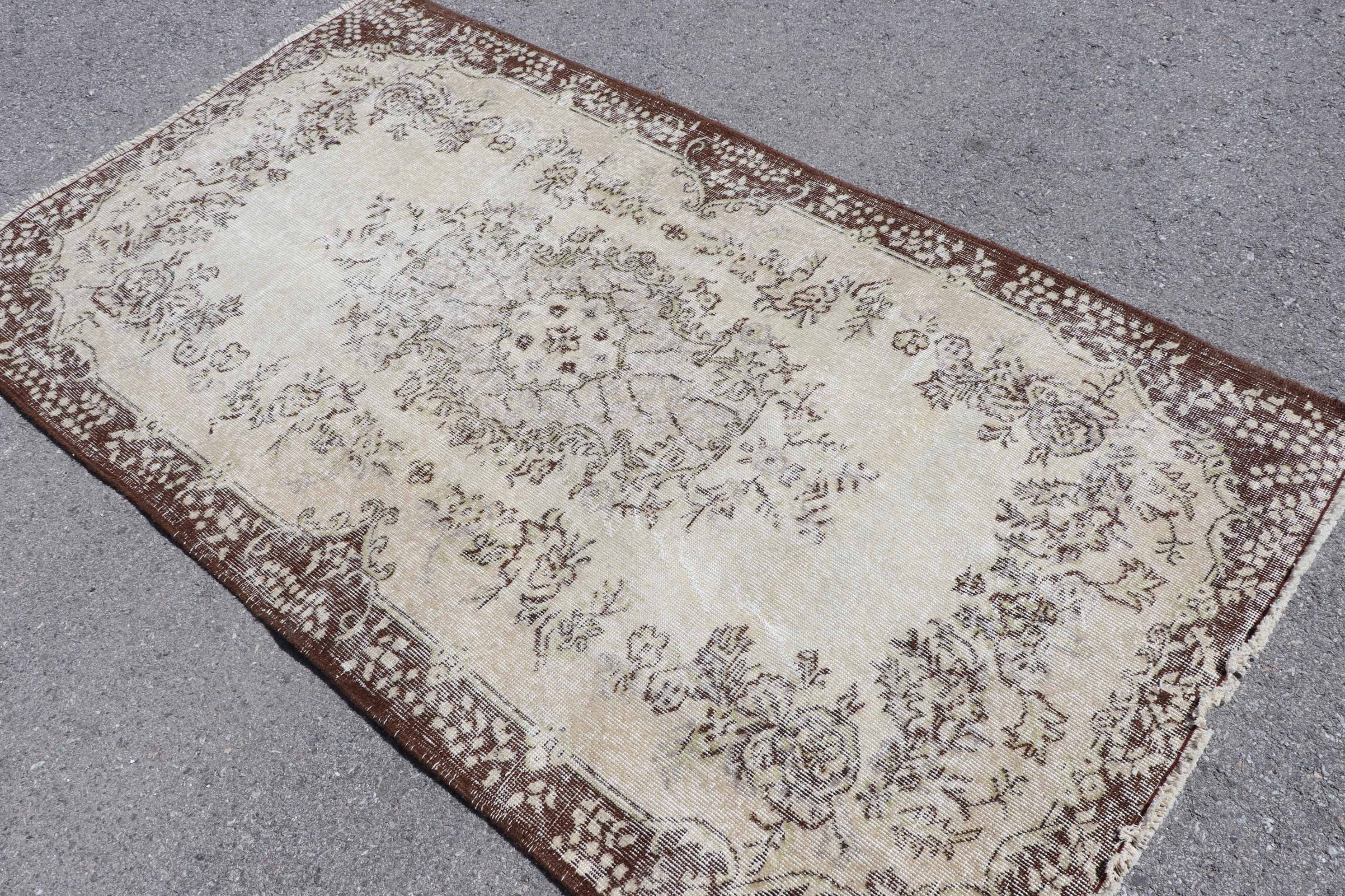 Havalı Halılar, Oturma Odası Halısı, Yatak Odası Halısı, Vintage Dekor Halıları, Vintage Halı, Türk Halısı, Bej 3.8x6.7 ft Alan Halıları, Yer Halısı