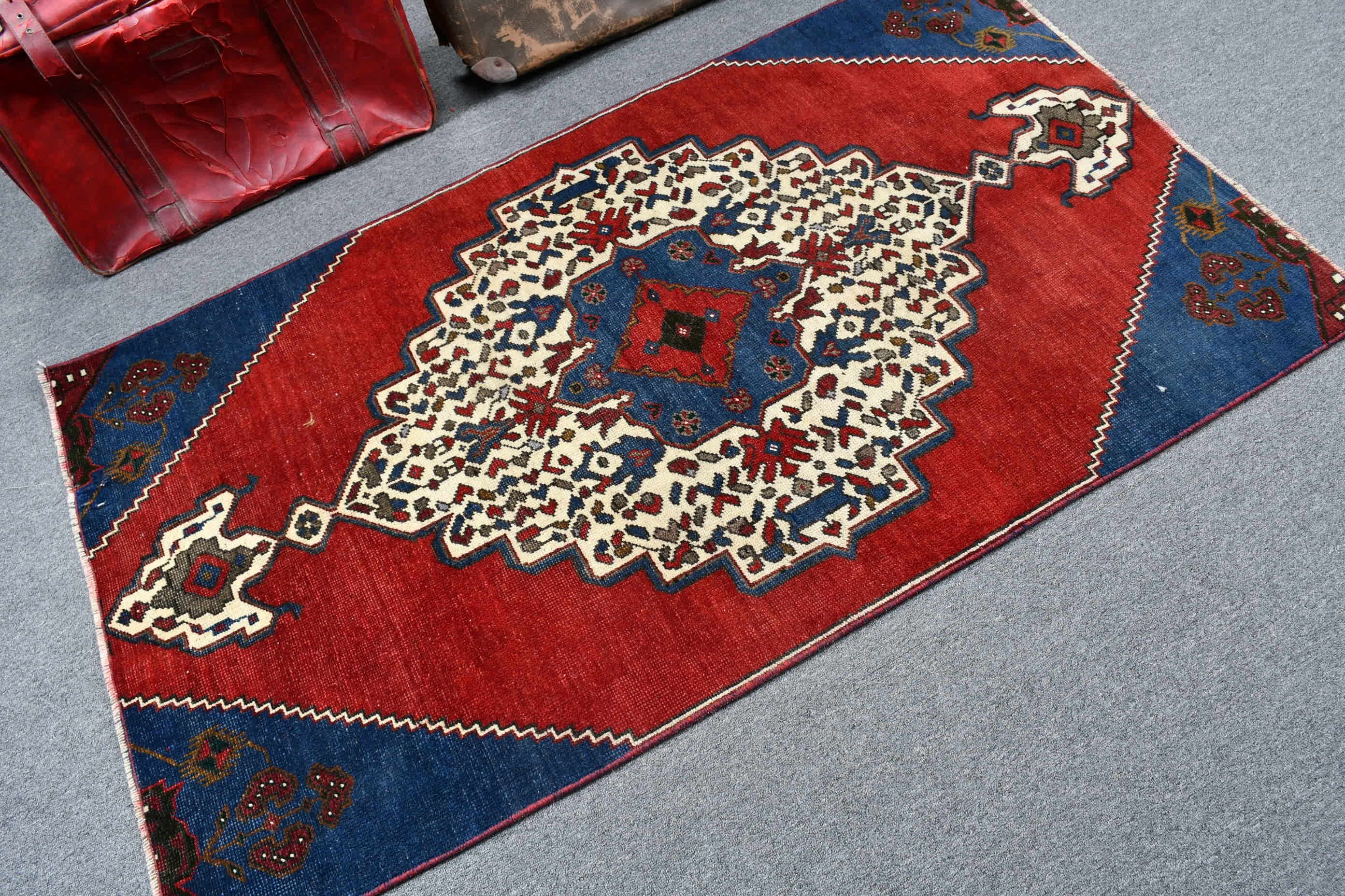 Vintage Rug, Red Cool Rugs, Turkish Rugs, Rugs for Bedroom, Nursery Rug, Antique Rug, Home Decor Rug, Entry Rugs, 3.3x5.7 ft Accent Rug