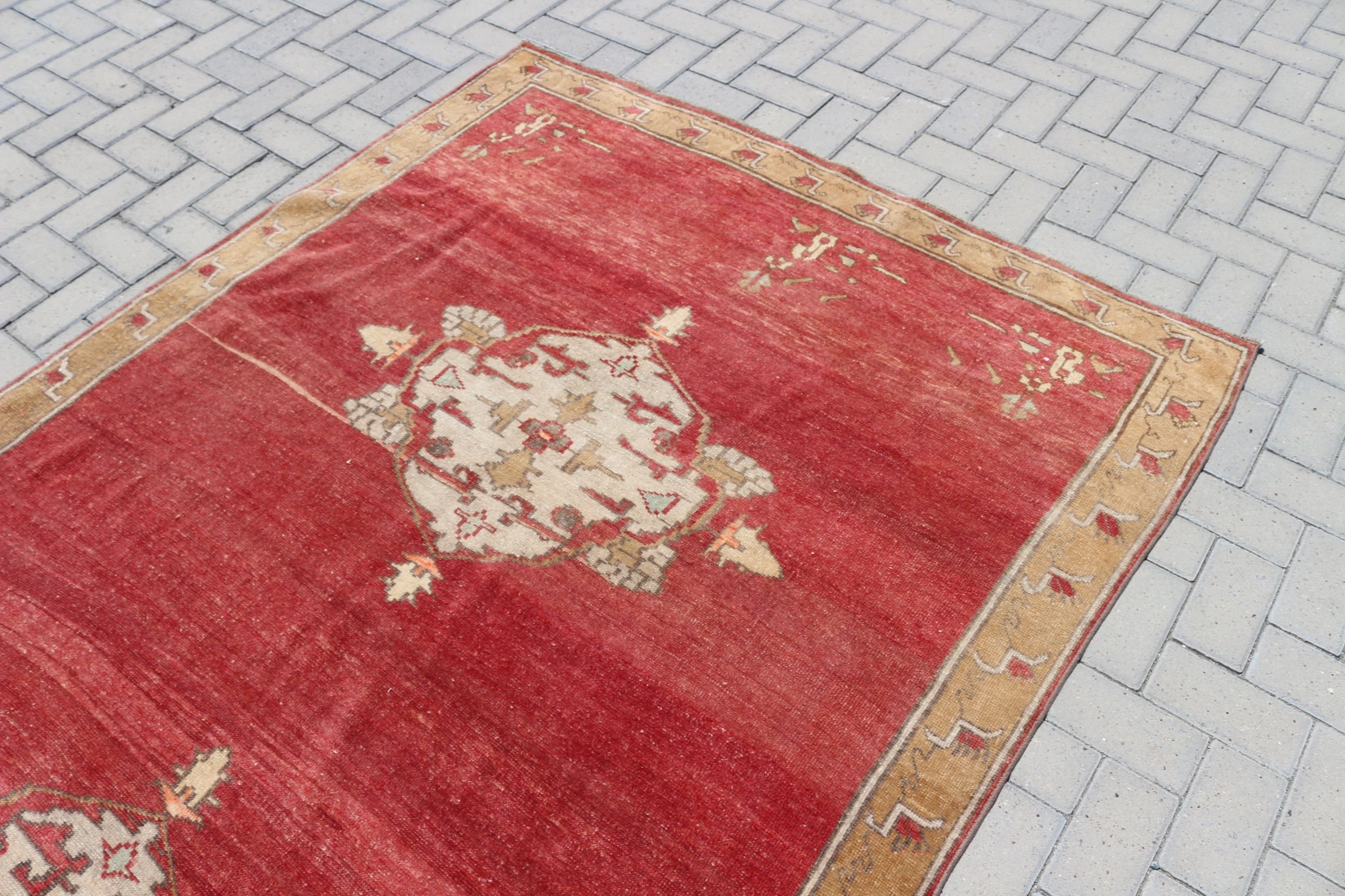 Turkish Rug, Dining Room Rug, 5.3x11.9 ft Large Rugs, Red Kitchen Rug, Natural Rug, Moroccan Rug, Floor Rugs, Living Room Rug, Vintage Rug