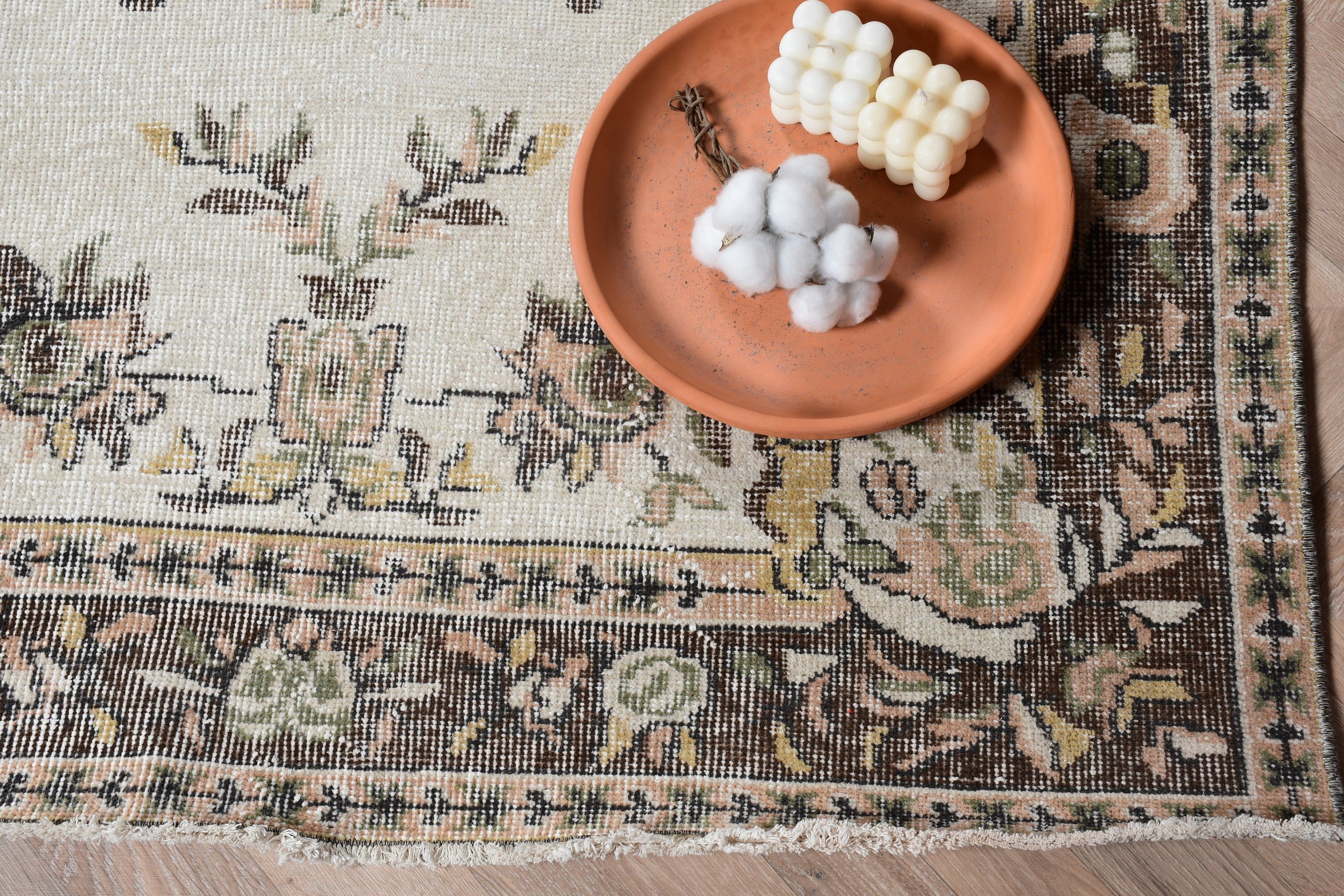 Vintage Rug, Nursery Rug, Turkey Rug, Turkish Rugs, 3.9x6.8 ft Area Rug, Beige Wool Rugs, Oriental Rug, Floor Rugs, Rugs for Bedroom