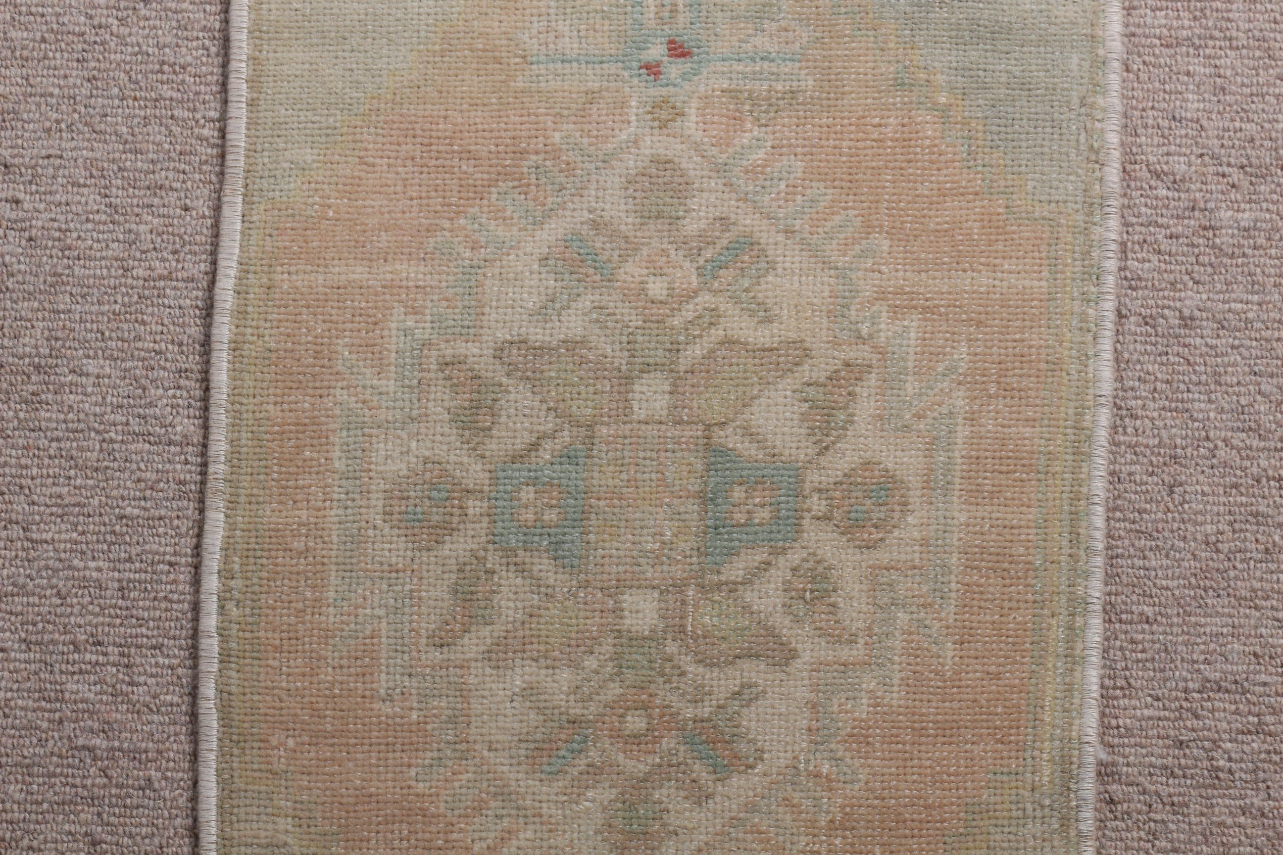 Banyo Halıları, Vintage Halılar, Yeşil Oushak Halı, Banyo Halısı, Türk Halısı, Soğuk Halı, Kapı Paspası Halıları, 1.2x2.3 ft Küçük Halı