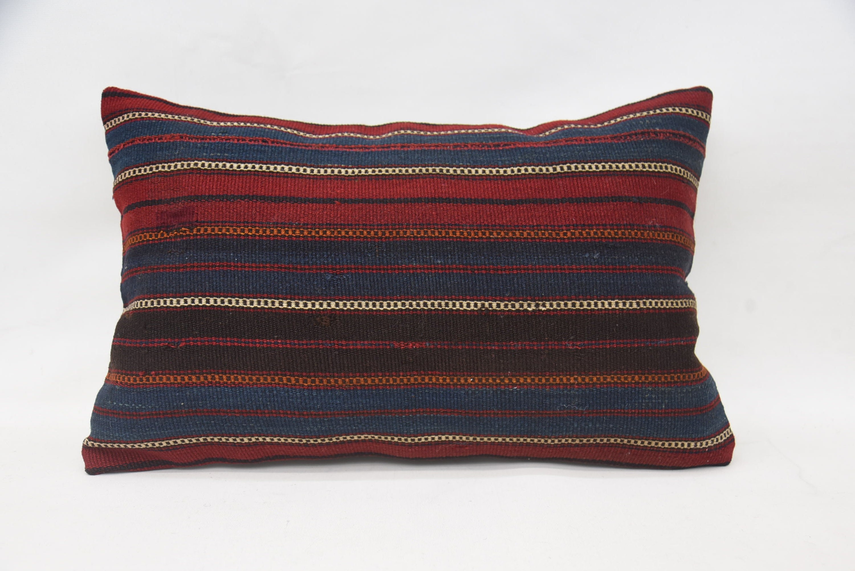 Vintage Kilim Throw Pillow, 16"x24" Blue Cushion, Square Throw Pillow Cover, Kilim Pillow, Kilim Pillow Cover, Accent Throw Pillow Sham