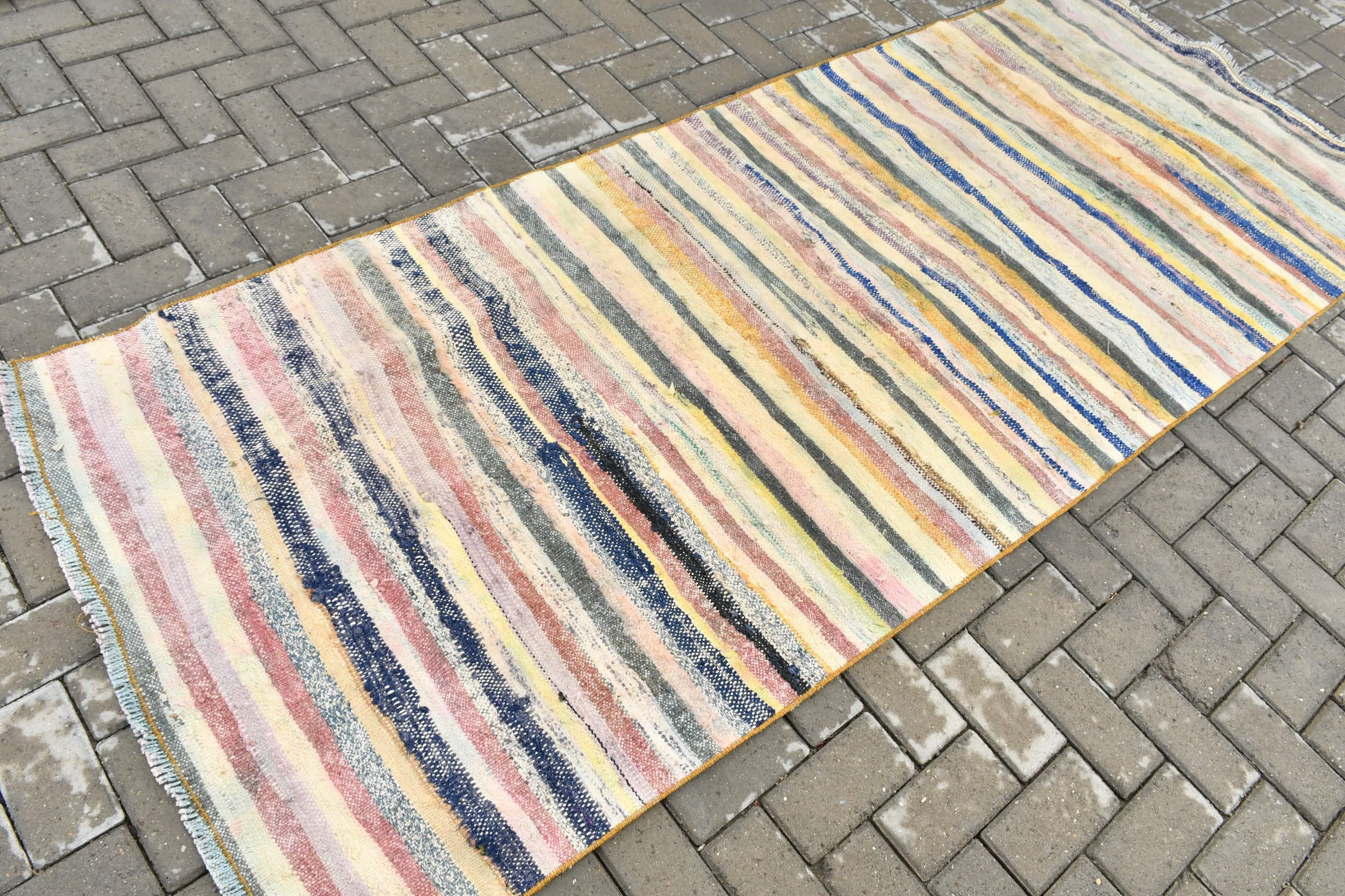 Vintage Halı, Koridor Halısı, Türk Halısı, Göçebe Halısı, 3,4x9,1 ft Runner Halısı, Anadolu Halıları, Kilim, Yer Halısı, Mavi Mutfak Halısı, Merdiven Halıları