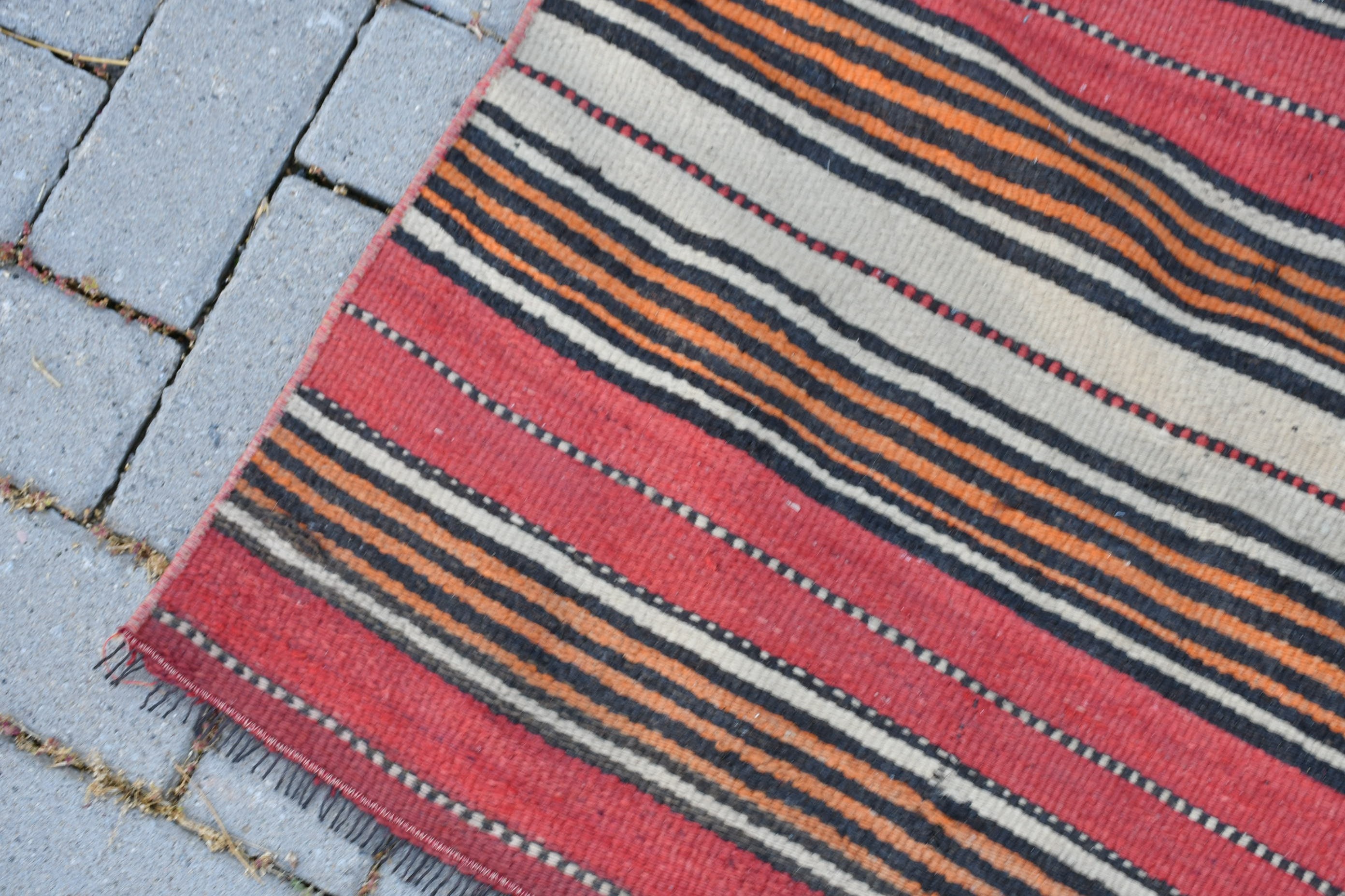 Nostaljik Kilim, Turuncu Oryantal Kilim, Ev Kilim, Ev Kilim, 96x172 cm Antre Kilim, Giriş Kilim, Yatak odası Kilim, Antik Kilim