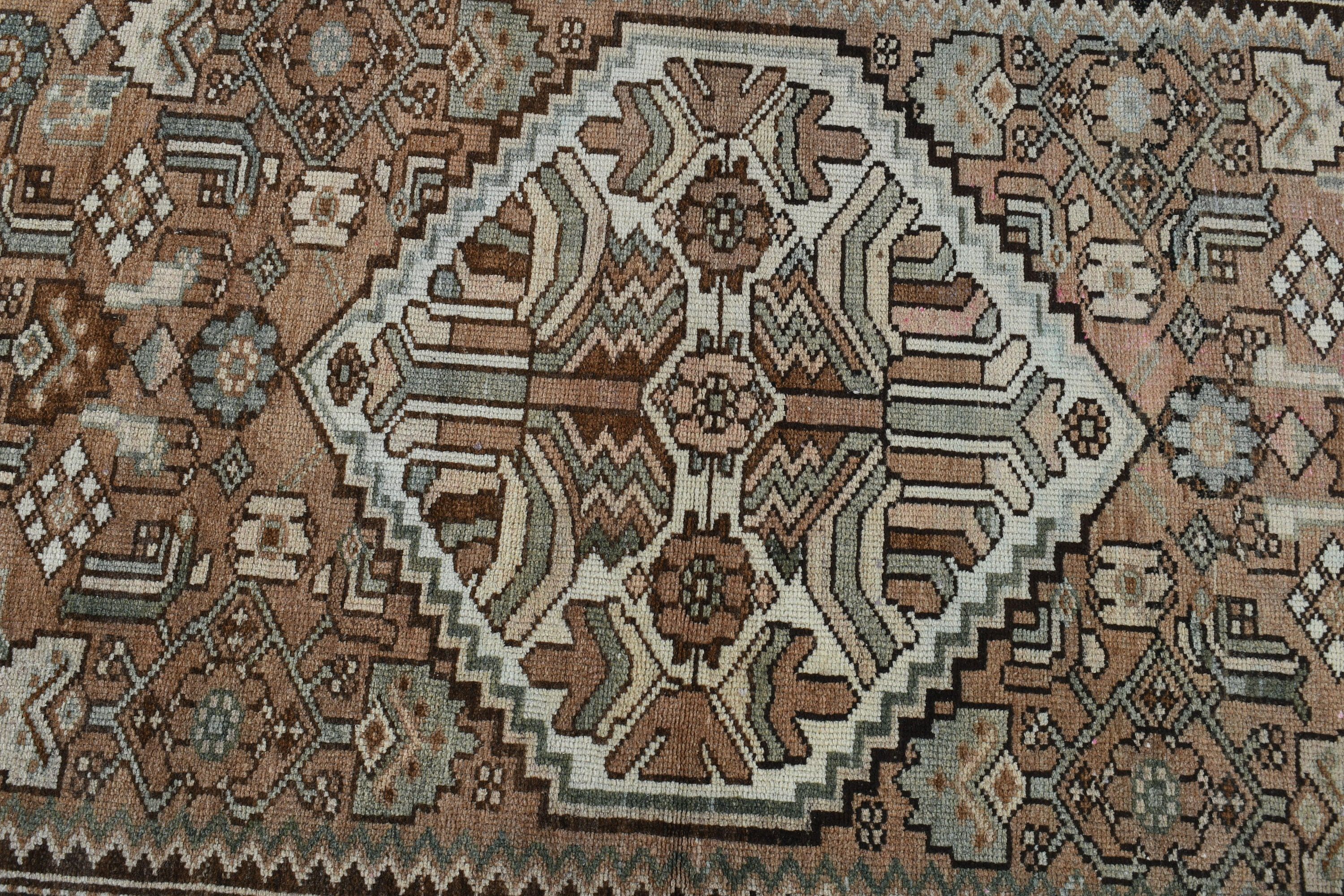 3,4x6,6 ft Aksan Halıları, Vintage Halılar, Yün Halı, Türk Halısı, Kahverengi Oushak Halıları, Mutfak Halısı, Fas Halıları, Giriş Halıları, Giriş Halıları