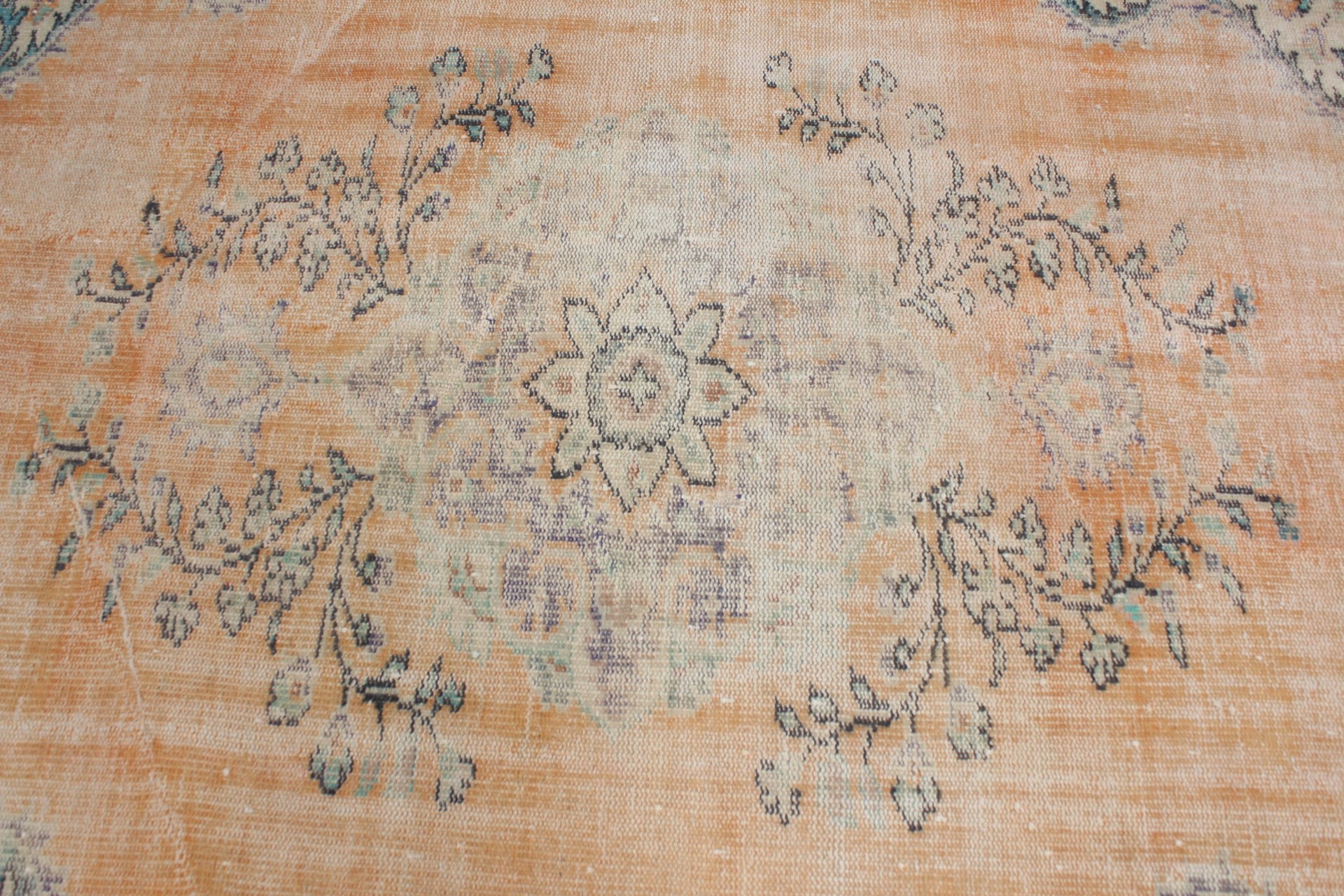 Dining Room Rugs, Orange  4.2x8.6 ft Area Rugs, Floor Rug, Rugs for Indoor, Vintage Rugs, Wool Rug, Bedroom Rug, Turkish Rug