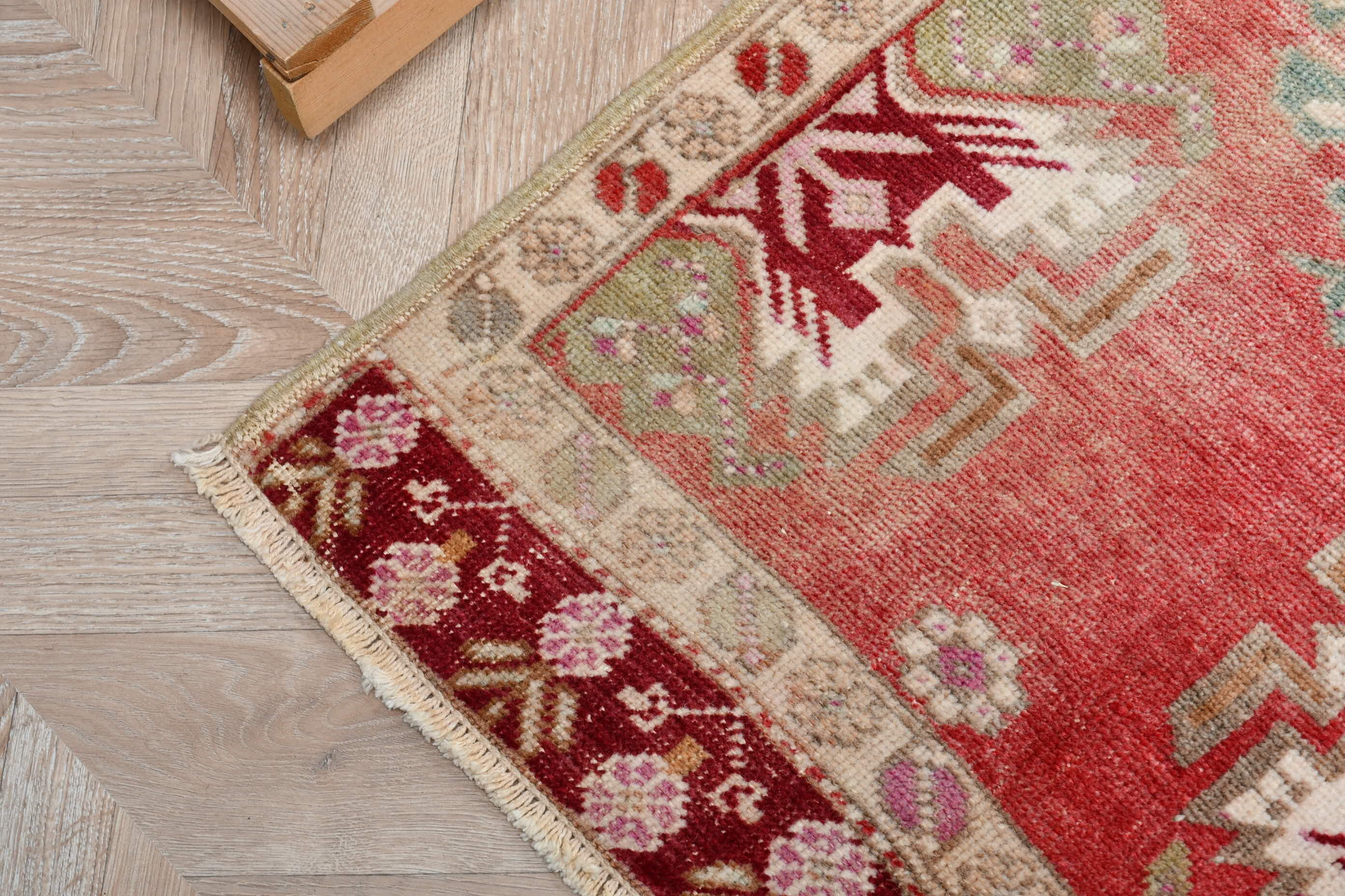 Kitchen Rug, Entry Rugs, Red Oushak Rug, Turkish Rug, 1.8x3.3 ft Small Rug, Rugs for Door Mat, Bedroom Rugs, Oushak Rugs, Vintage Rug