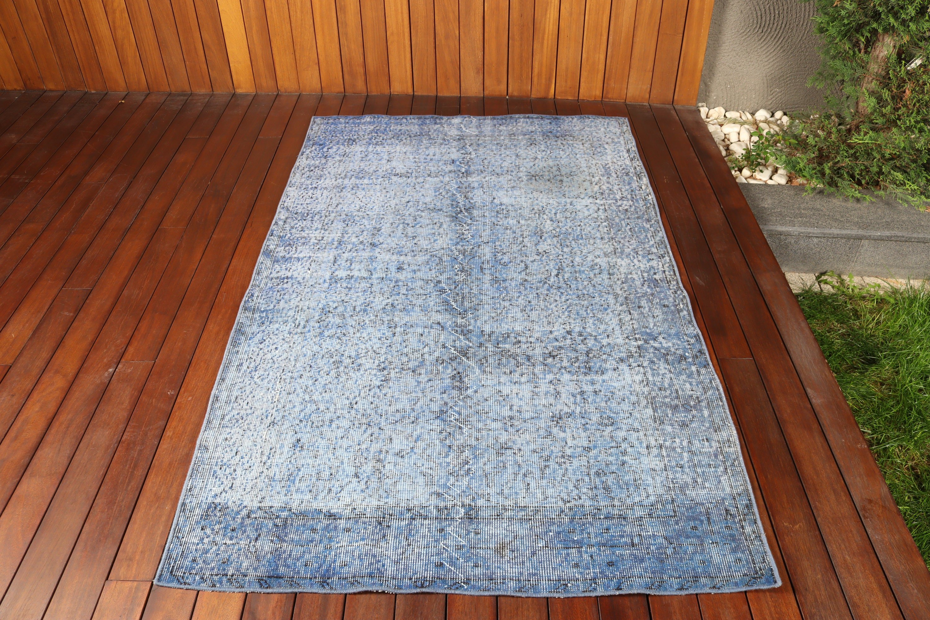 3.9x6.4 ft Area Rugs, Turkish Rug, Turkey Rugs, Rugs for Area, Oriental Rug, Vintage Rug, Living Room Rug, Blue Bedroom Rugs