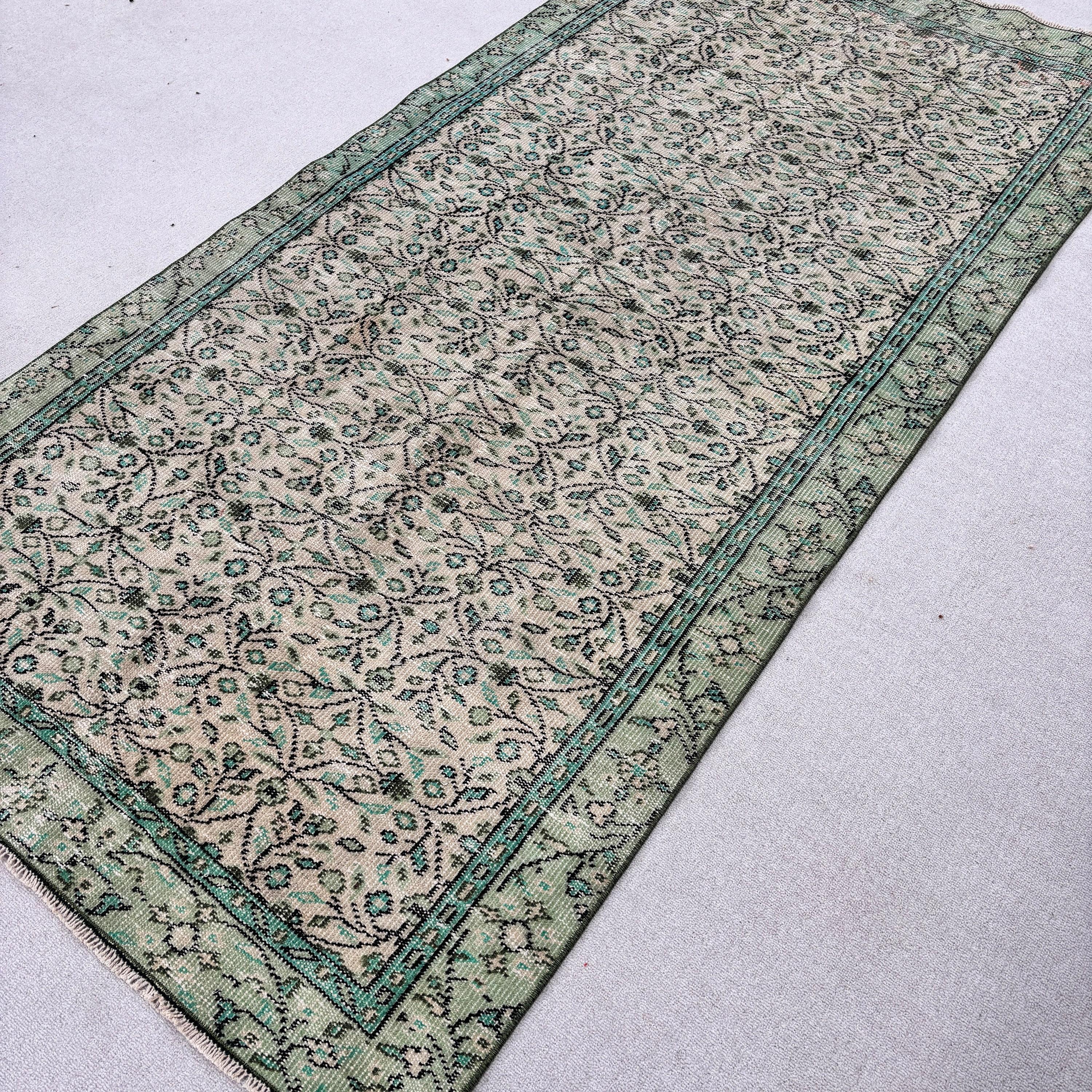 Turkish Rugs, Boho Rugs, Green Moroccan Rug, Floor Rugs, Antique Rug, Rugs for Vintage Area, Bedroom Rug, Vintage Rug, 4.2x8.5 ft Area Rugs