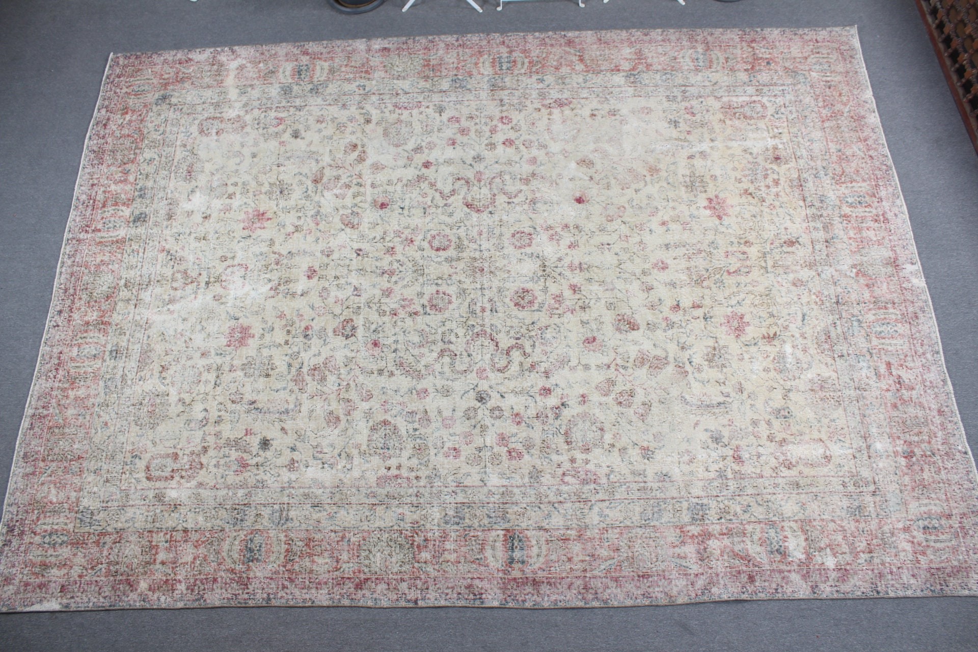 Dining Room Rug, Oriental Rug, 9.4x13.1 ft Oversize Rug, Vintage Rug, Turkish Rug, Living Room Rug, Beige Kitchen Rug