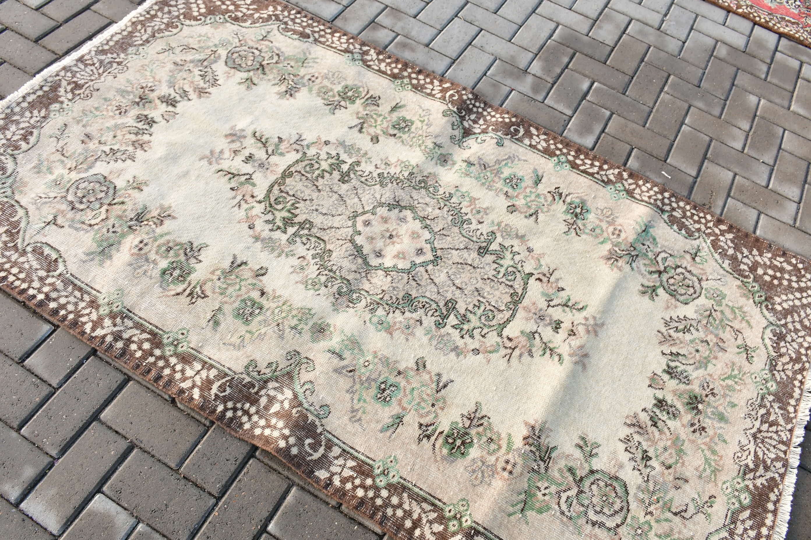 Rugs for Floor, 3.9x6.9 ft Area Rugs, Vintage Rugs, Nursery Rug, Turkish Rugs, Living Room Rugs, Beige Bedroom Rug, Oushak Rug, Wool Rug