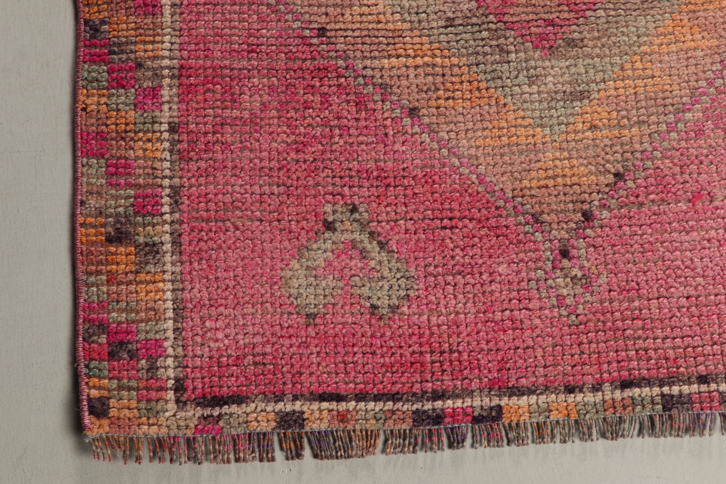 Antique Rug, Oriental Rug, Hallway Rug, 3.2x9.1 ft Runner Rug, Rugs for Hallway, Stair Rug, Pink Wool Rugs, Turkish Rug, Vintage Rug