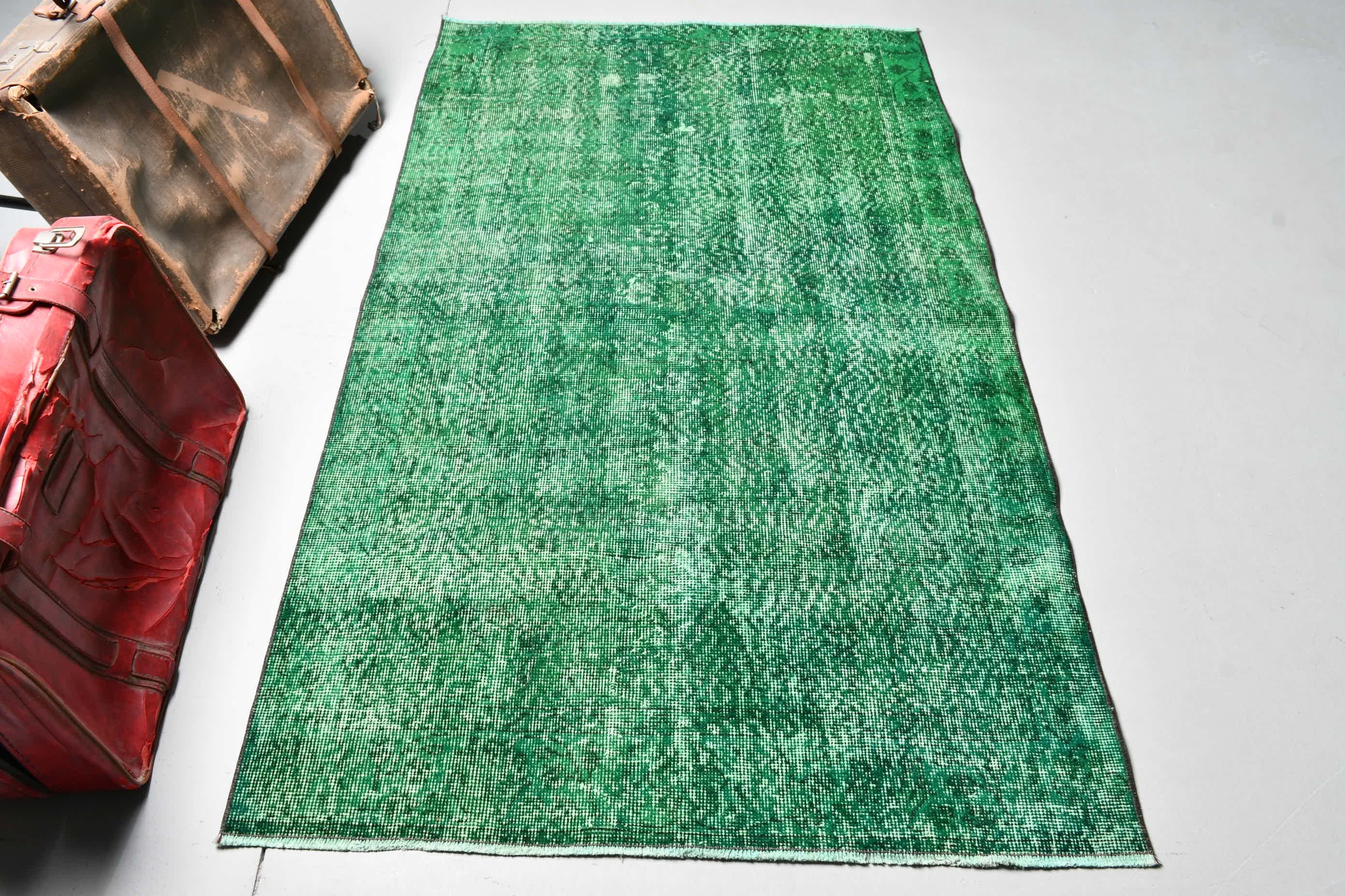 Kitchen Rugs, Green Oriental Rug, Turkish Rugs, 3.7x6 ft Accent Rugs, Entry Rug, Vintage Rugs, Floor Rugs, Oriental Rug, Rugs for Nursery