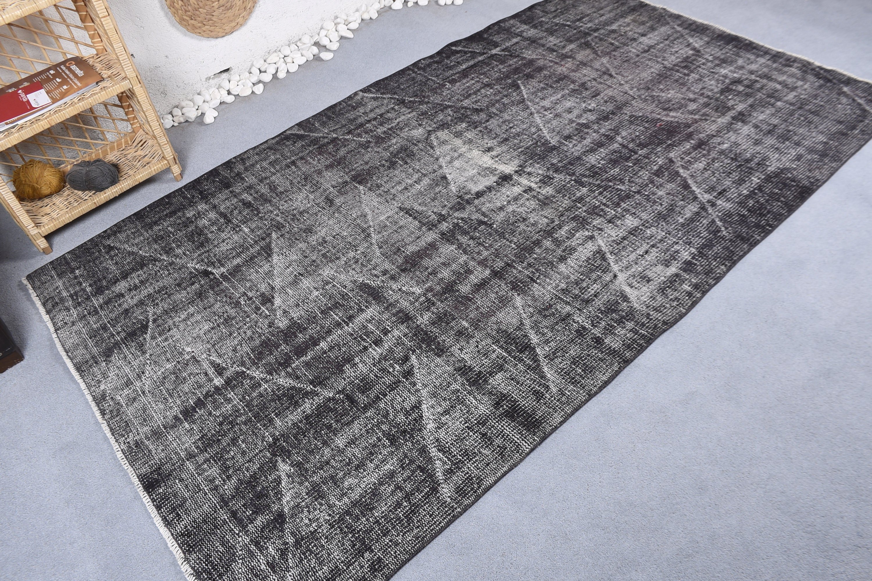 Vintage Rug, Living Room Rugs, Black  4.8x8.1 ft Area Rugs, Floor Rug, Turkish Rugs, Antique Rug, Bedroom Rug, Moroccan Rugs