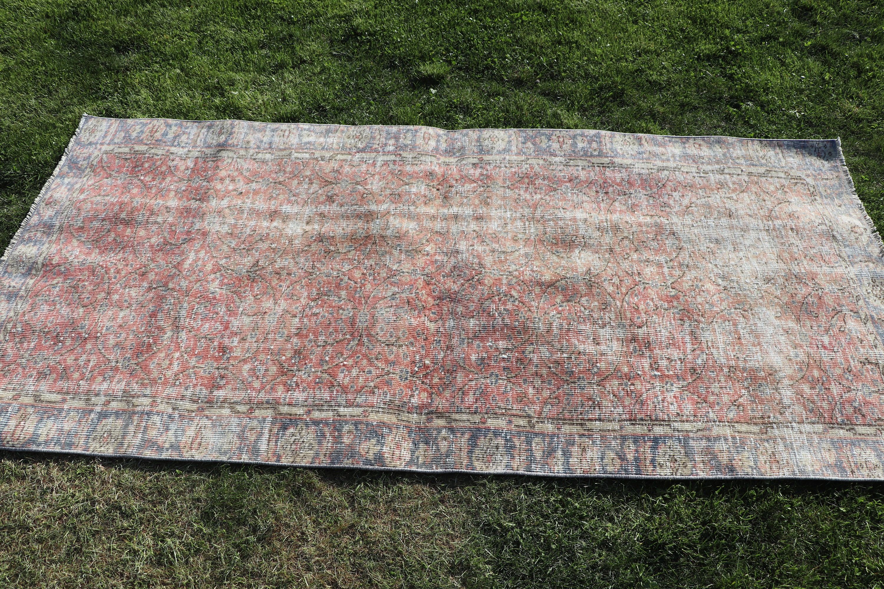 Vintage Rugs, Rugs for Bedroom, 3.2x6.8 ft Accent Rug, Orange Cool Rug, Kitchen Rug, Bohemian Rugs, Oushak Rugs, Turkish Rugs, Bedroom Rugs