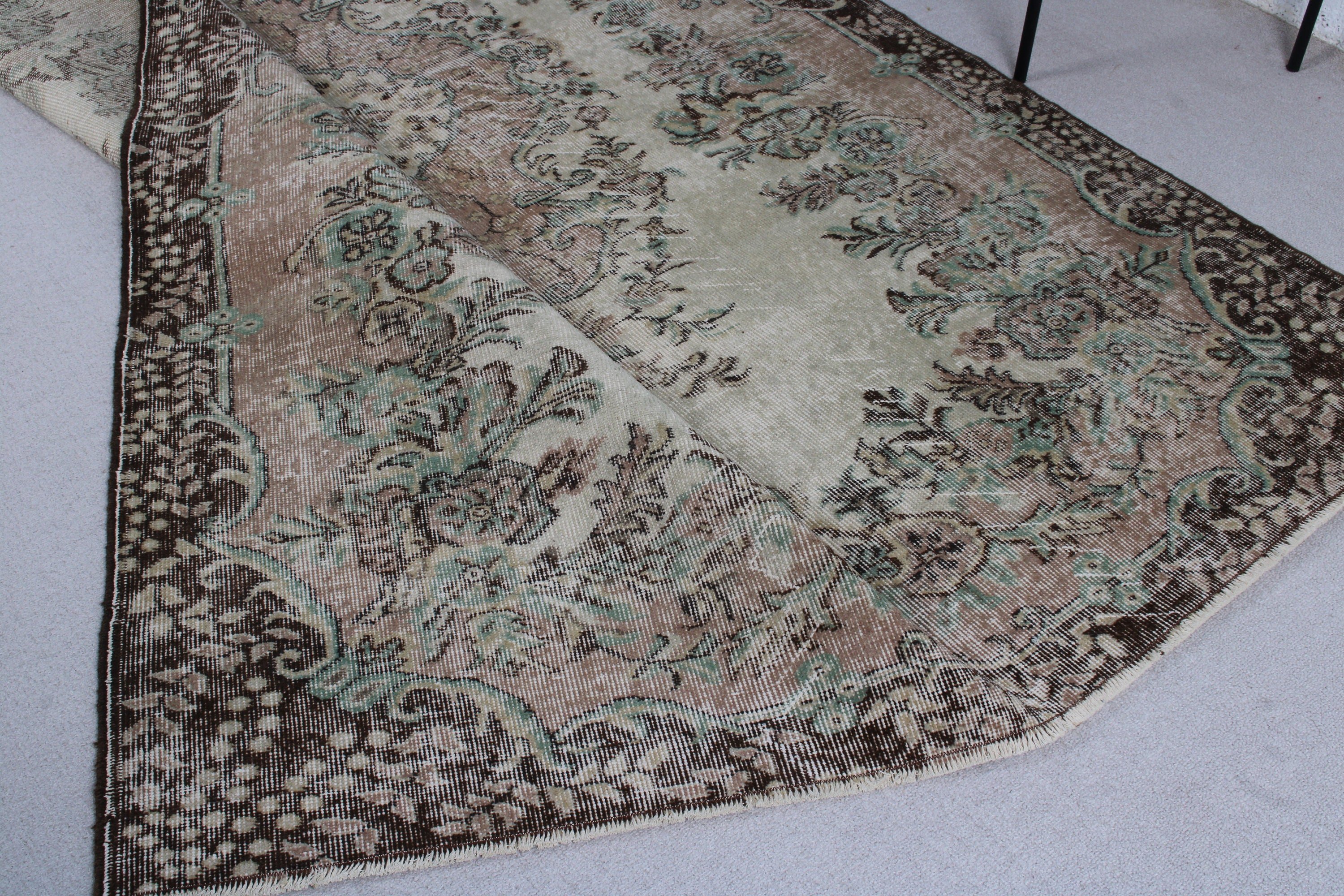 5.8x8.8 ft Büyük Halılar, Kahverengi Soğuk Halı, Oturma Odası Halıları, Vintage Halılar, Türk Halıları, Fas Halısı, Anadolu Halıları, Dış Mekan Halısı, Salon Halısı