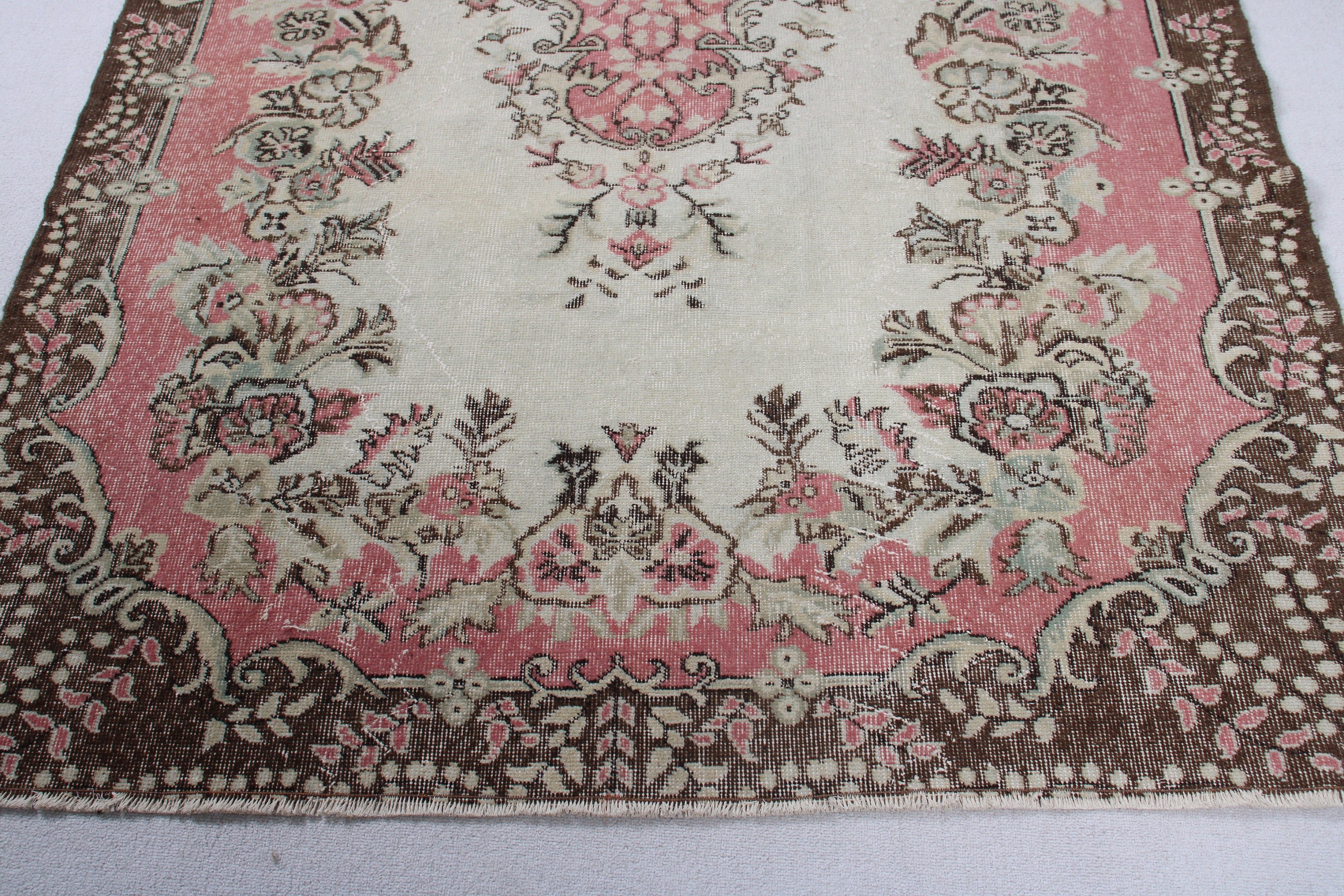 Vintage Halı, Büyük Vintage Halı, Bej Ev Dekorasyonu Halısı, Türk Halıları, 5.3x8.9 ft Büyük Halılar, Mutfak Halısı, Yer Halıları, Oturma Odası Halıları